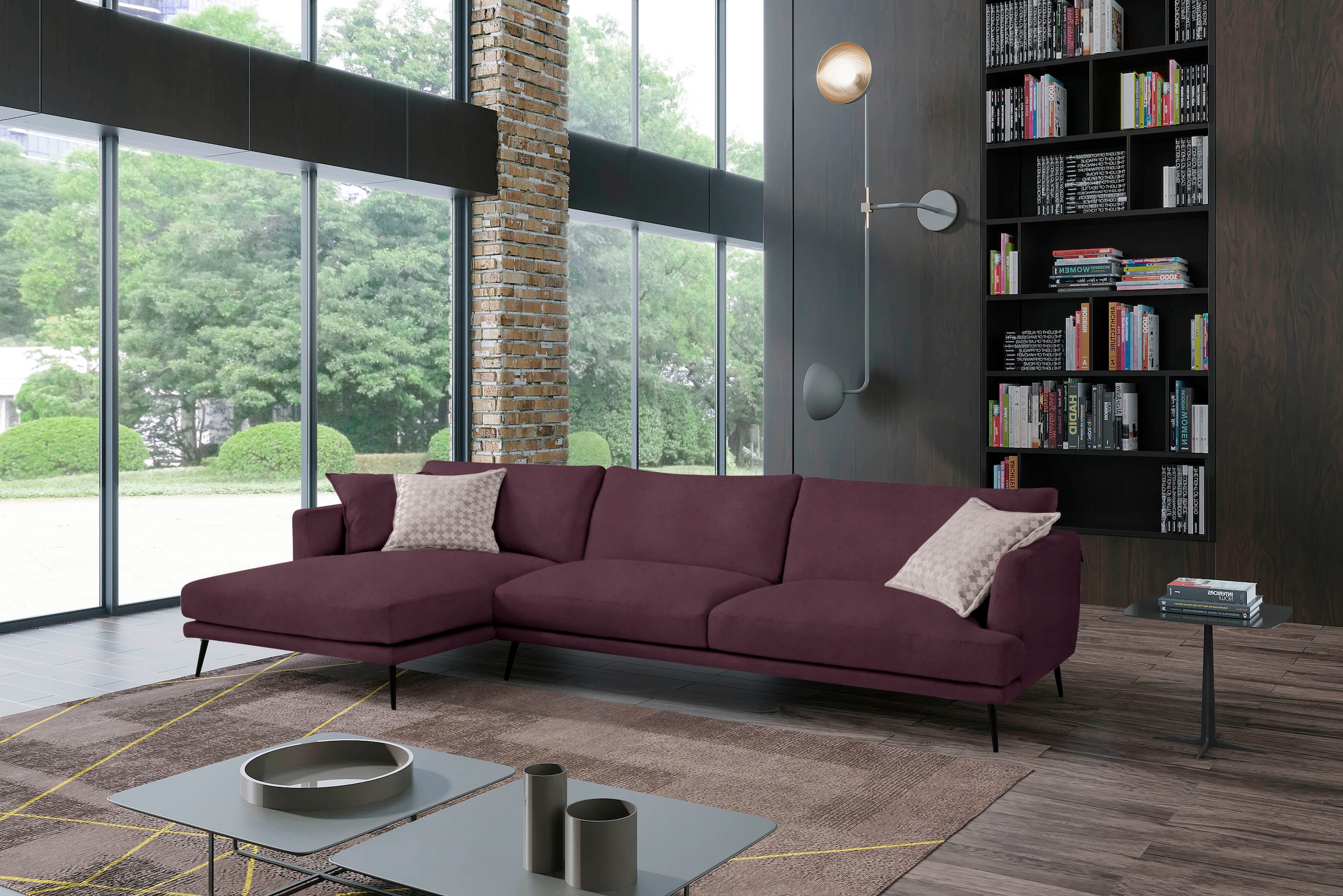 Egoitaliano Ecksofa "Sophia, Designsofa mit extrakomfortablem Sitzkomfort, Breite 274cm" mit Daunenfederung, L-Form