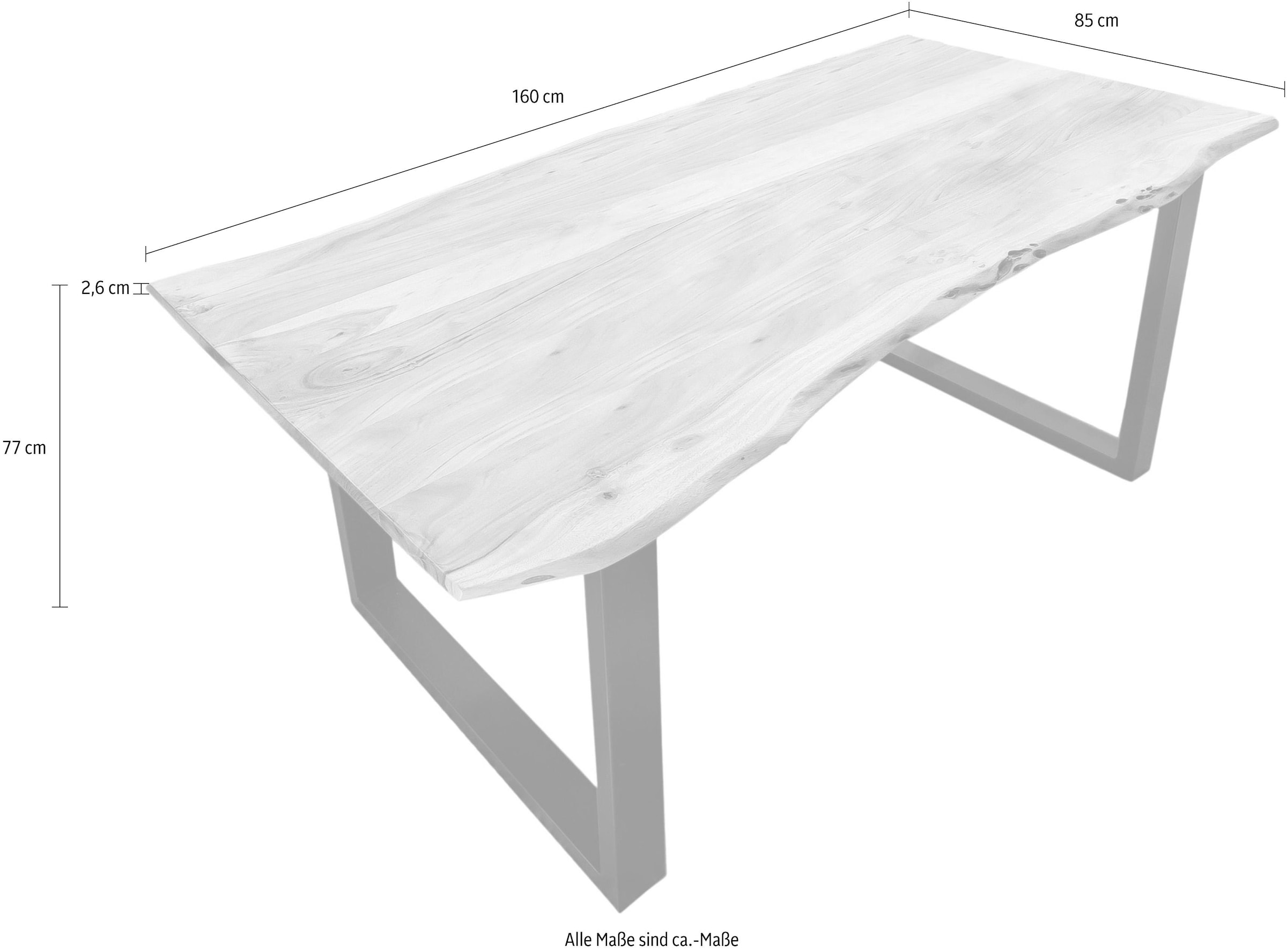 SIT Esstisch »Tops&Tables«, Tischplatte aus Akazie mit Baumkante wie gewachsen