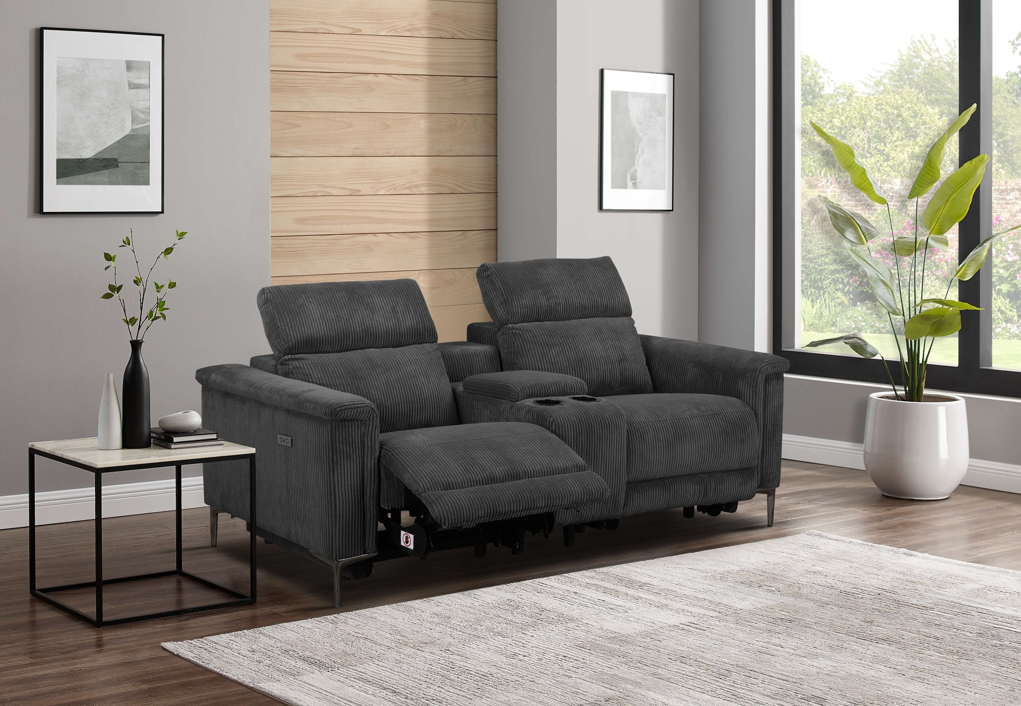 Places of Style 2-Sitzer »Lund in Cord, 2er-Kinosofa, TV-Sessel, Multimedia-Sofa, USB-A,«, m. elektrischer o. manueller Relaxfunktion, Getränkehalter u. Staufach