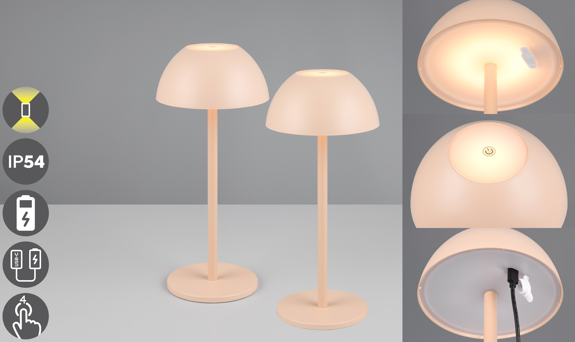 my home LED Außen-Tischleuchte "Abbey Tischleuchte 2er-Set", 1 flammig, Leu günstig online kaufen