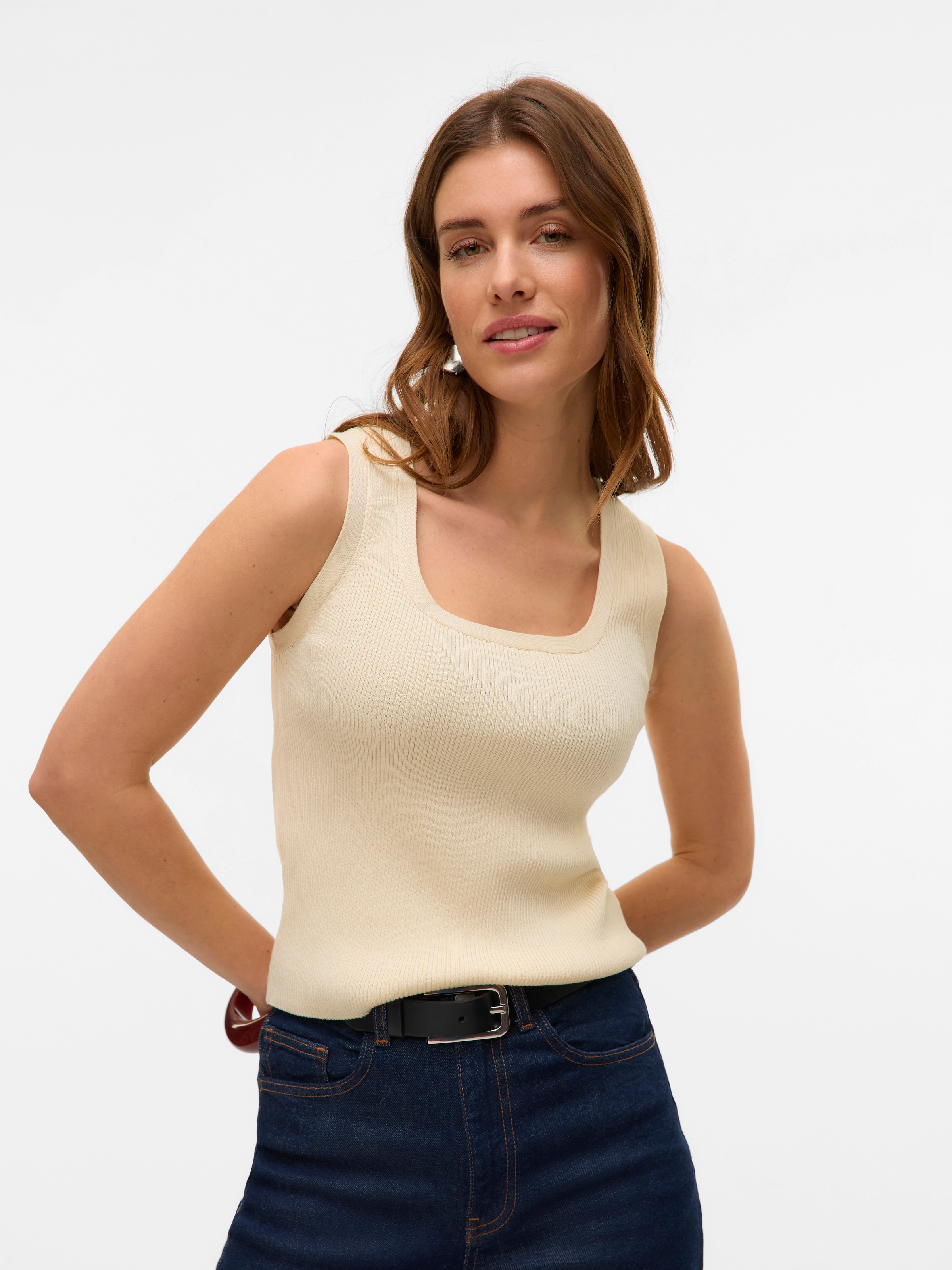 Vero Moda Stricktop »VMPOPPY SL SQUARE NECK TOP VMA NOOS«