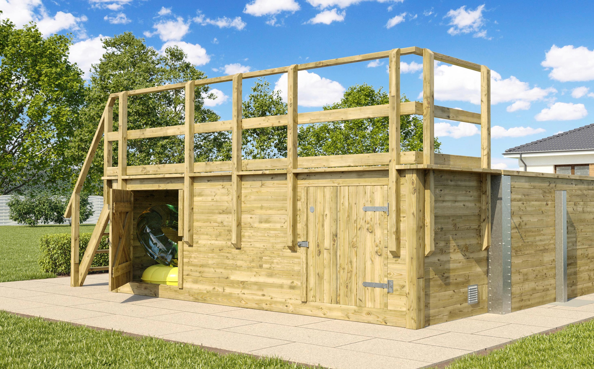 Thumbnail - weka Rechteckpool "595 Gr. 2 mit Sonnendeck und Technikraum" BxLxH: 416x644x116 cm