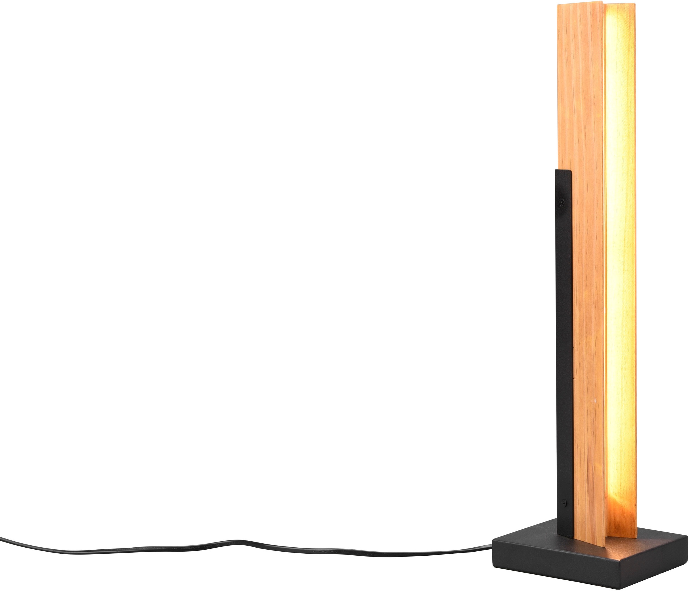 TRIO Leuchten LED Tischleuchte Holz | LED Tischlampe aus »Kerala«, flammig-flammig, 1 8W Metall Höhe + Touchdimmer, warmweiß 50cm, BAUR