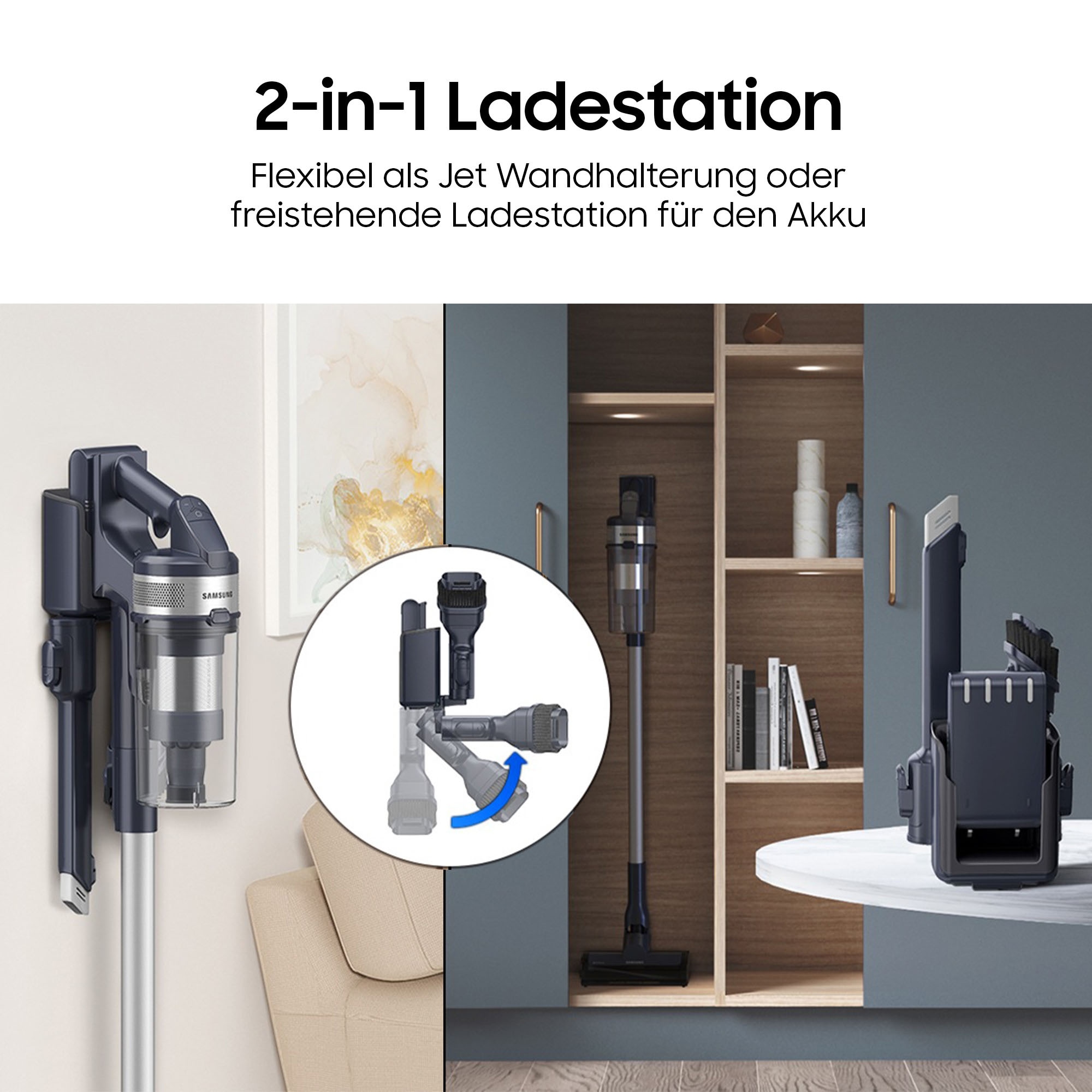 Samsung Akku-Handstaubsauger »VS70H25XHT/WD, Jet 85S Wet&Clean« beutellos, 770 W, beutellos, Ersatzakku separat erhältlich