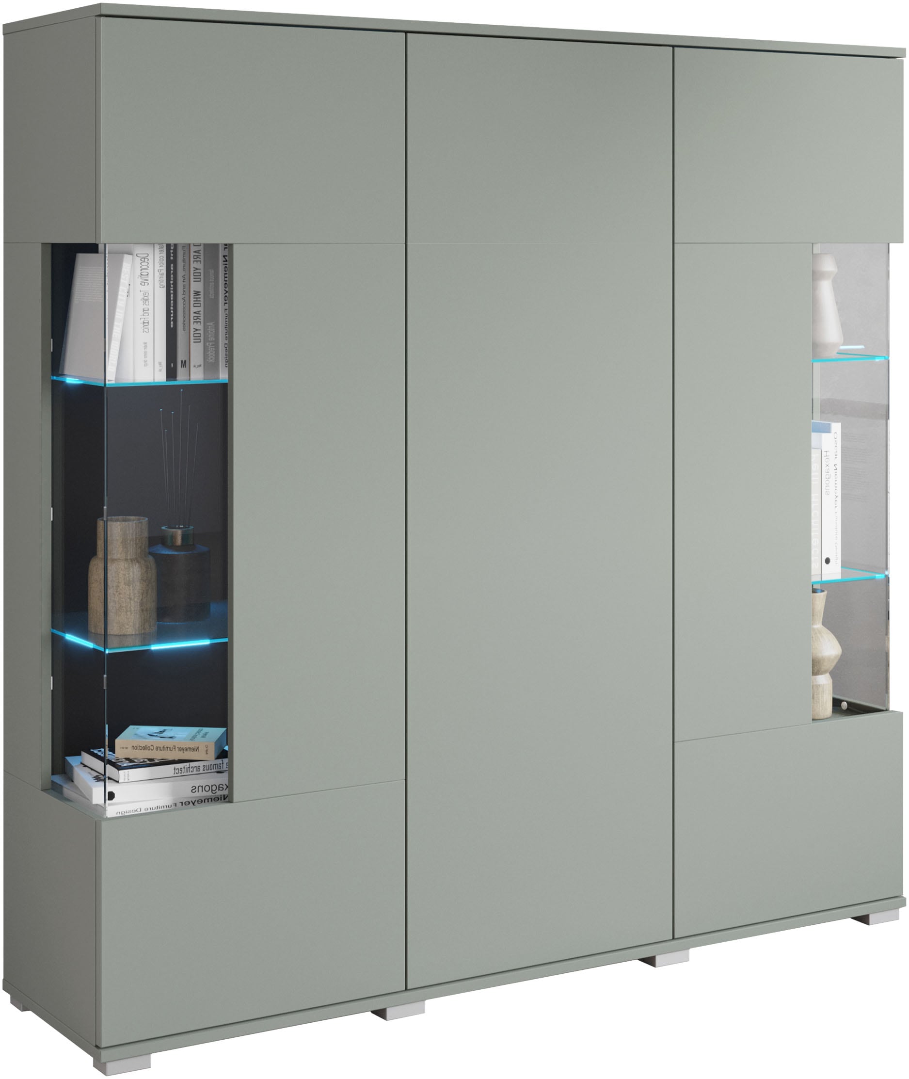 INOSIGN Highboard »Kenia«, (1 St.), Modernes Highboard, mit Glastüren, Breite 135 cm