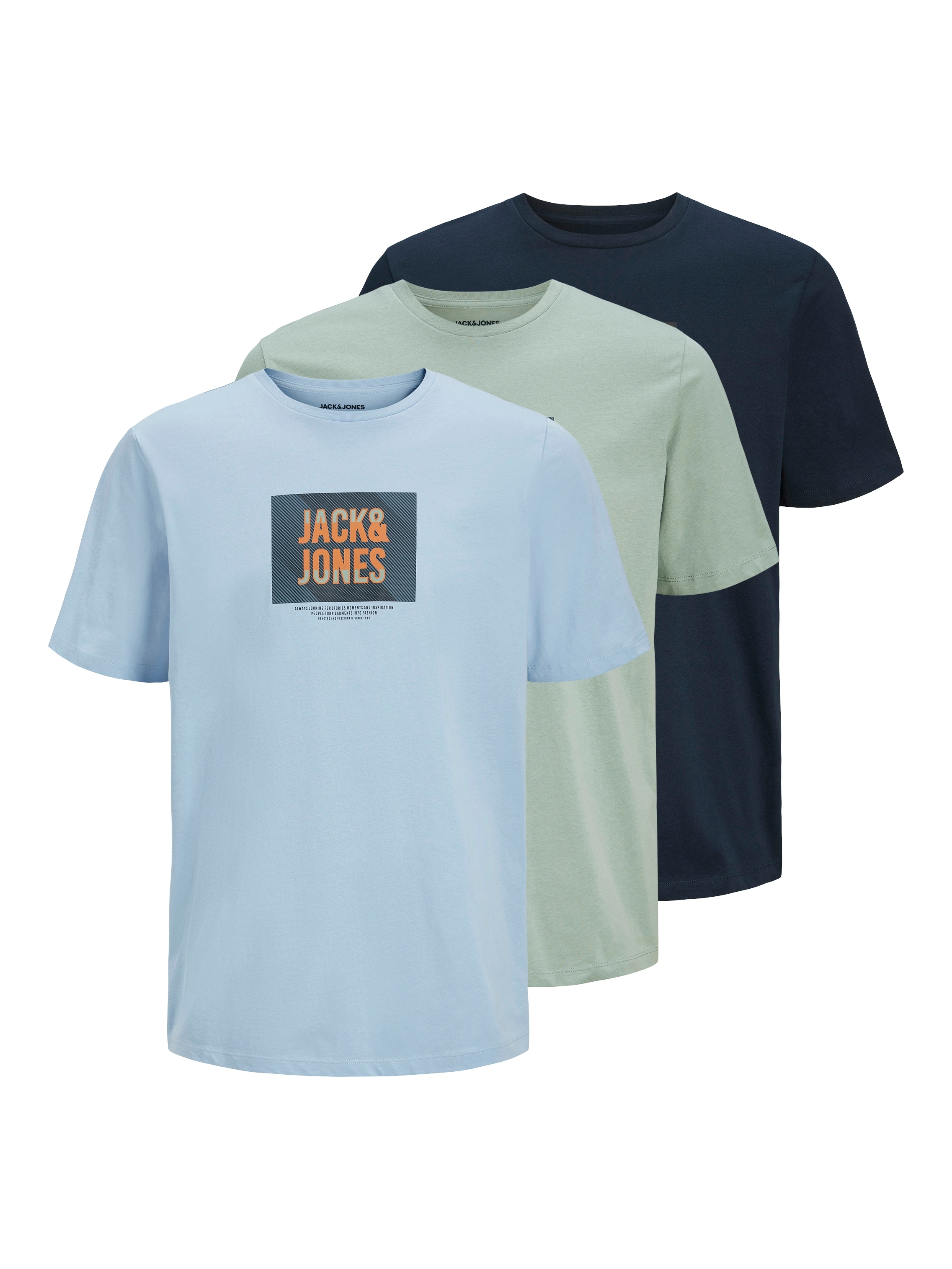 Jack & Jones Rundhalsshirt "JJHUDSON TEE SS CREW NECK 3PK MP" Packung, 3 St günstig online kaufen