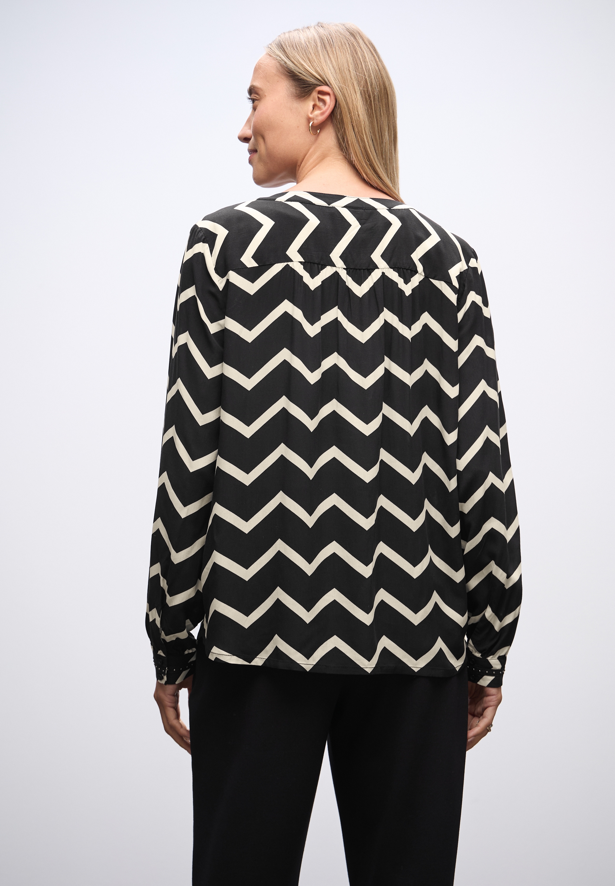 STREET ONE Langarmbluse mit Zick Zack Muster