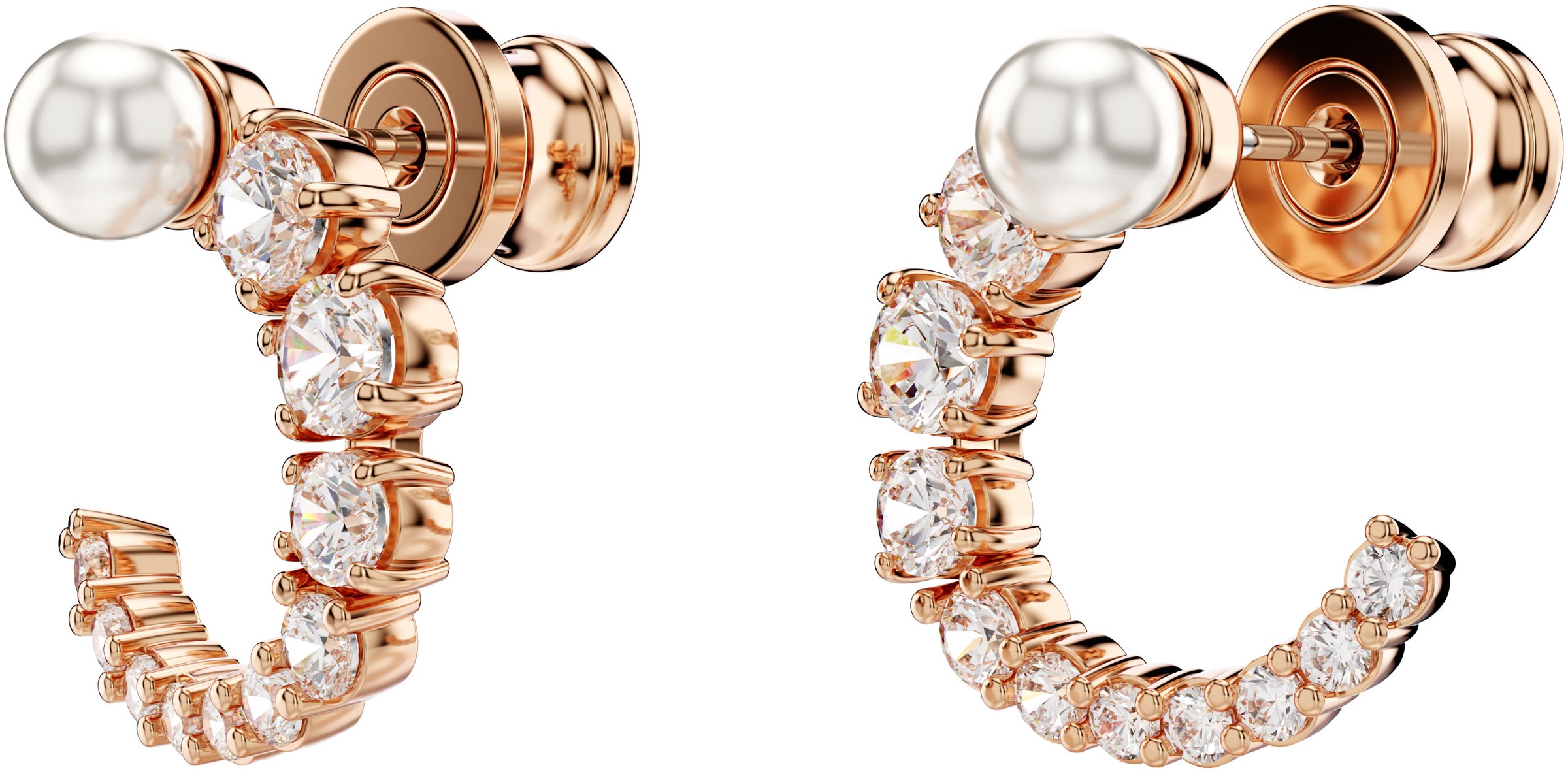 Boucles d'Oreilles Swarovski Matrix Blanc Or Rose 2