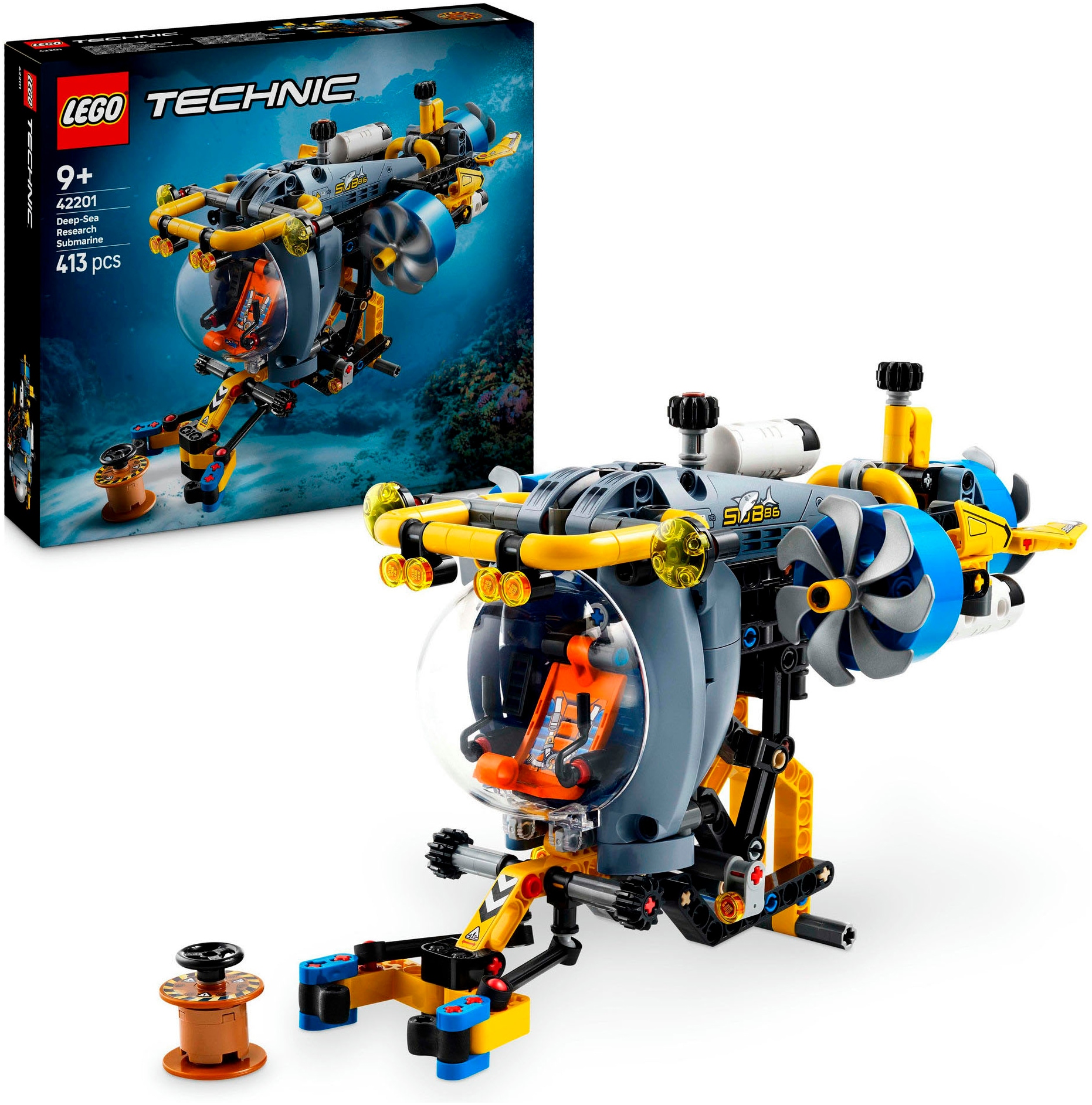 LEGO® Konstruktionsspielsteine »Tiefseeforscher U-Boot (42201), LEGO Technic«, (413 St.), Made in Europe