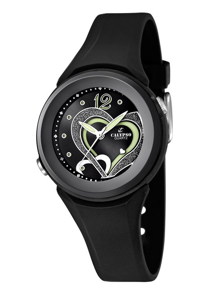 CALYPSO WATCHES Quarzuhr, Armbanduhr, Damenuhr, mit Herzmotiv, bis 10 bar wasserdicht