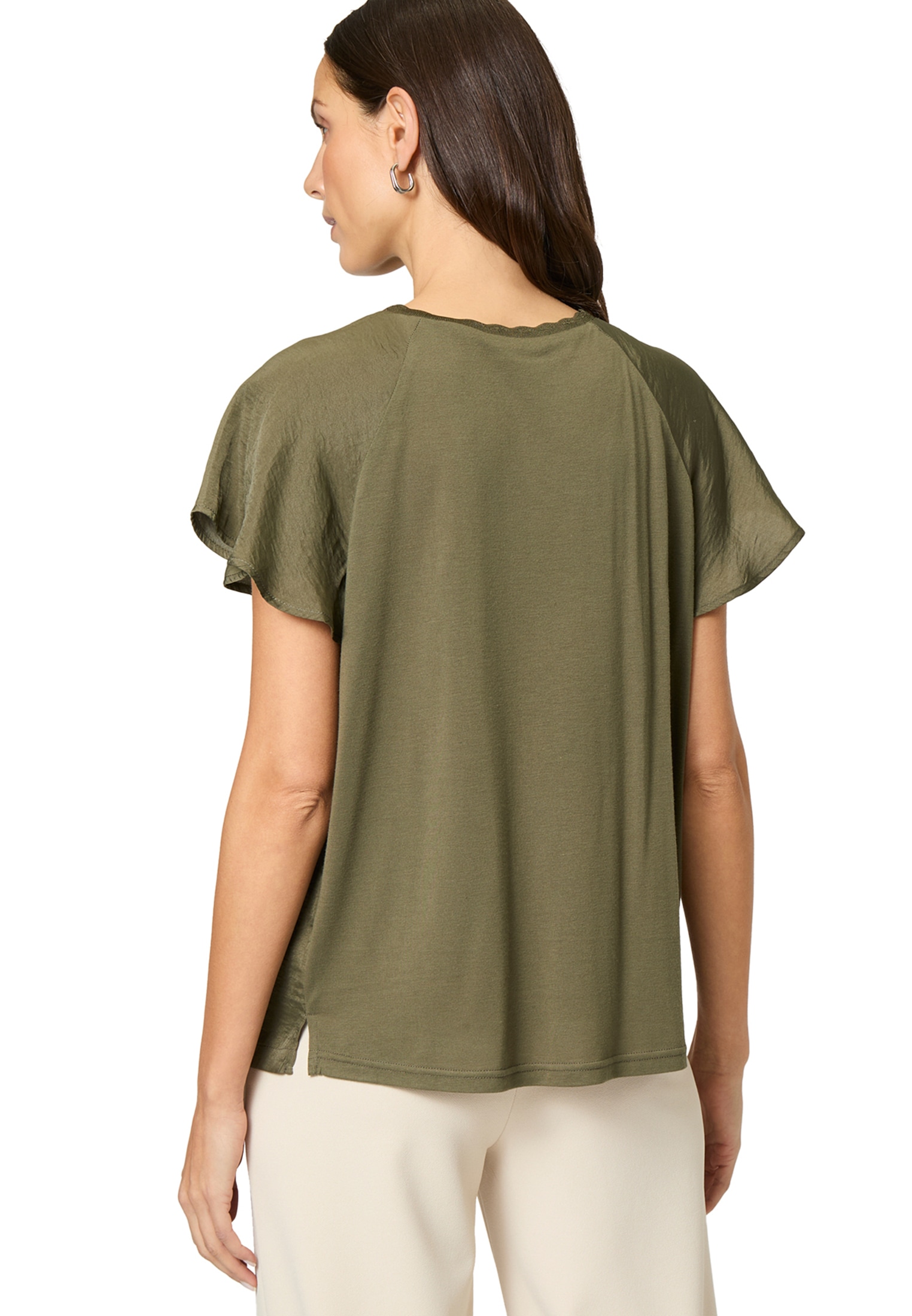 Zero Shirtbluse »zero Blusenshirt mit kurzen Rüschenärmeln«