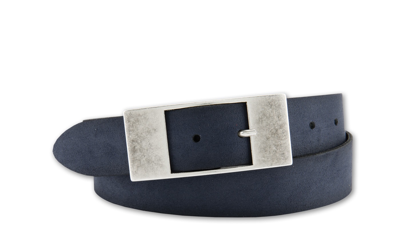 BERND GÖTZ Damen Ledergürtel "Ledergürtel mit dekorativer, flächiger Designschließe"marine, Gr. 80, Rindsleder, Gürtel