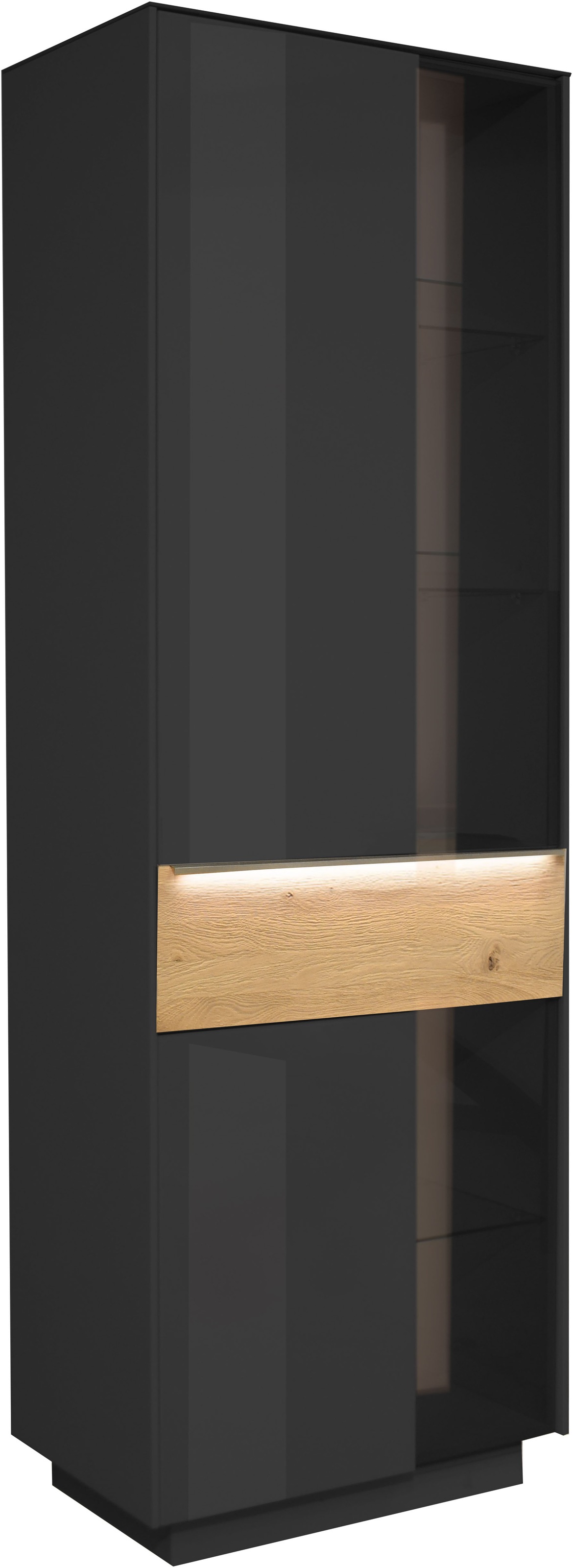 Mäusbacher Standvitrine "Nova" Standvitrine, BHT 67/197/42 cm, inkl. Griffbeleuchtung, Türdämpfung
