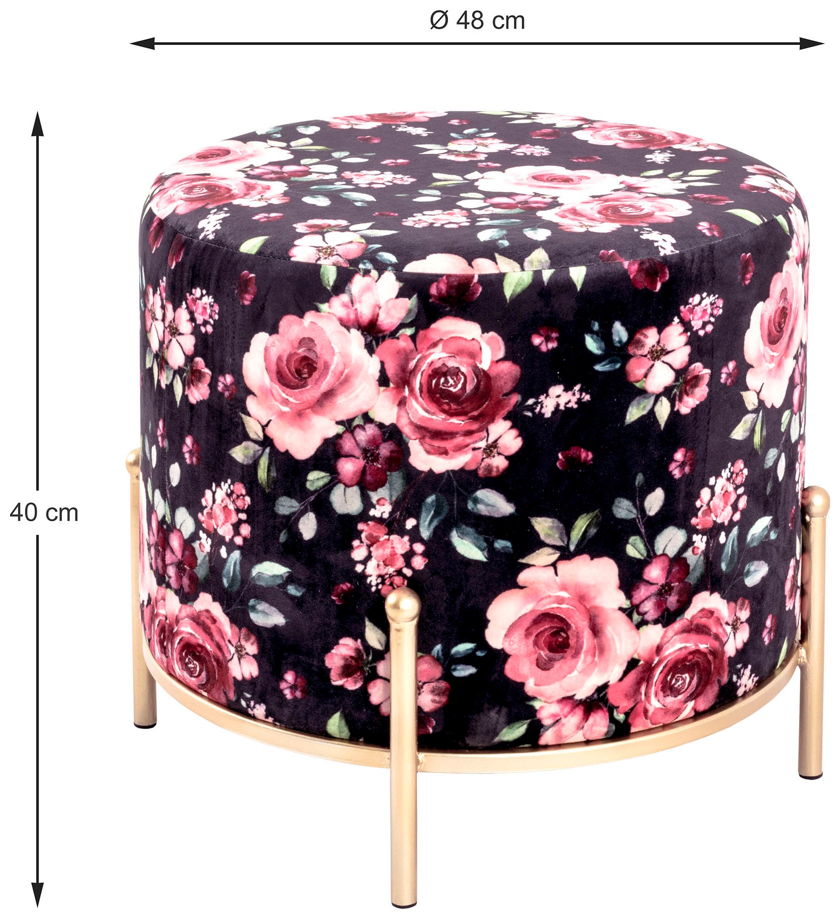HAKU Hocker »Pouf, Schemel, Stockerl« rund - aus Textil Blau - Ø/H 48/40 cm