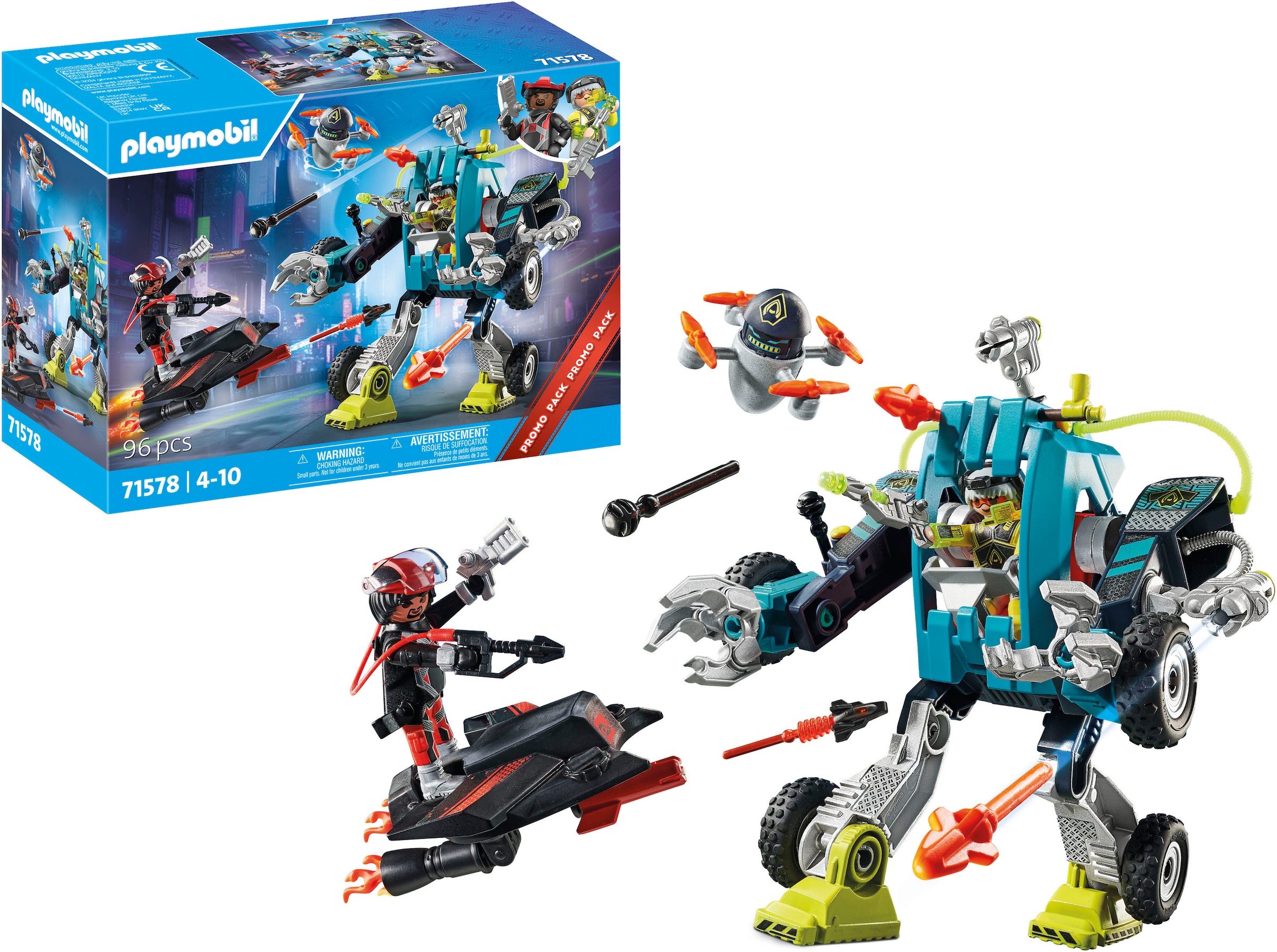 Playmobil® Konstruktions-Spielset »Roboter vs. Fluggleiter (71578), myLife«, (96 St.), Made in Europe