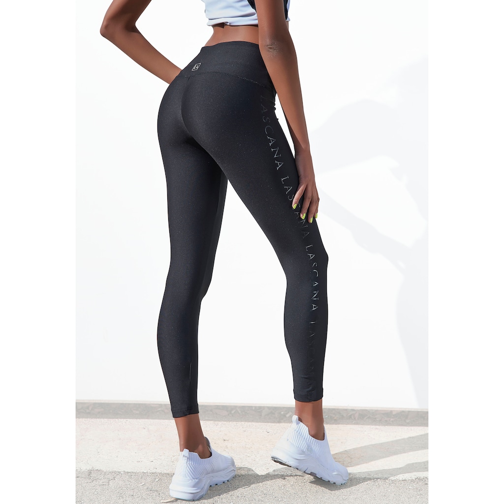 LASCANA ACTIVE Leggings, mit glänzendem Logoschriftzug