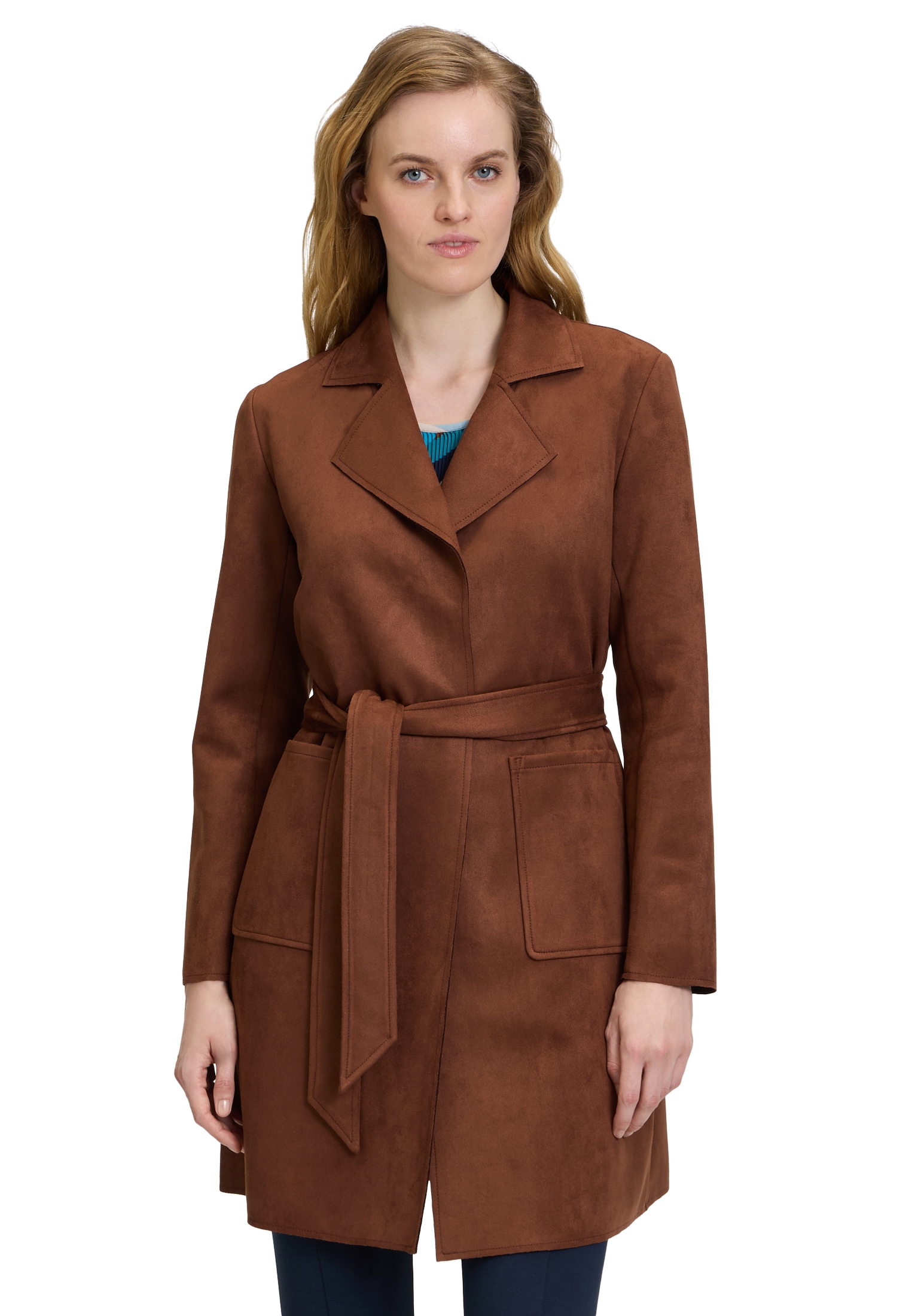 Betty Barclay Jackenblazer "Betty Barclay Longjacke mit Gürtel", Material