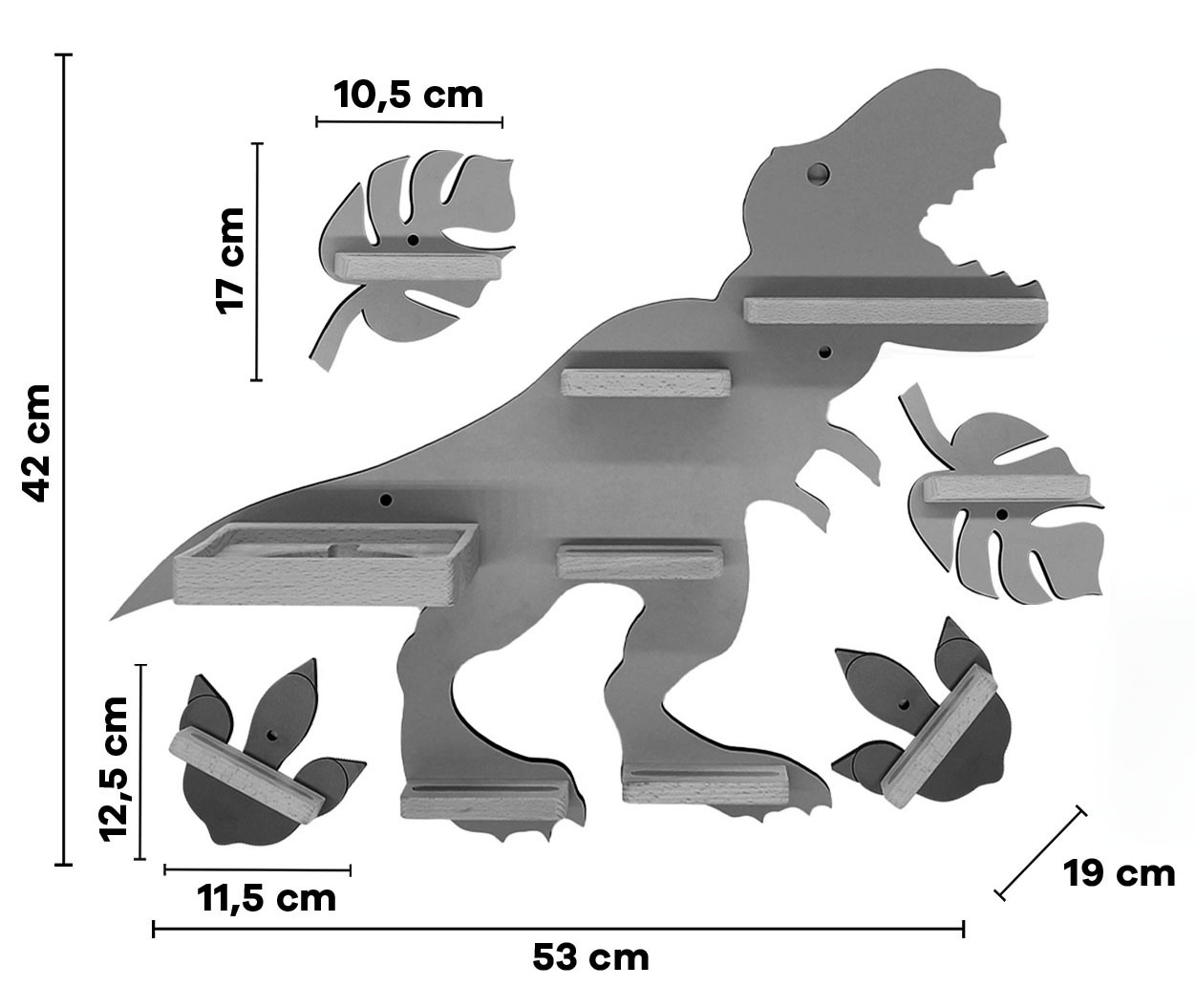 Boarti Wandregal »Regal Dinosaurier Kinder Toniebox Tonies Figuren«