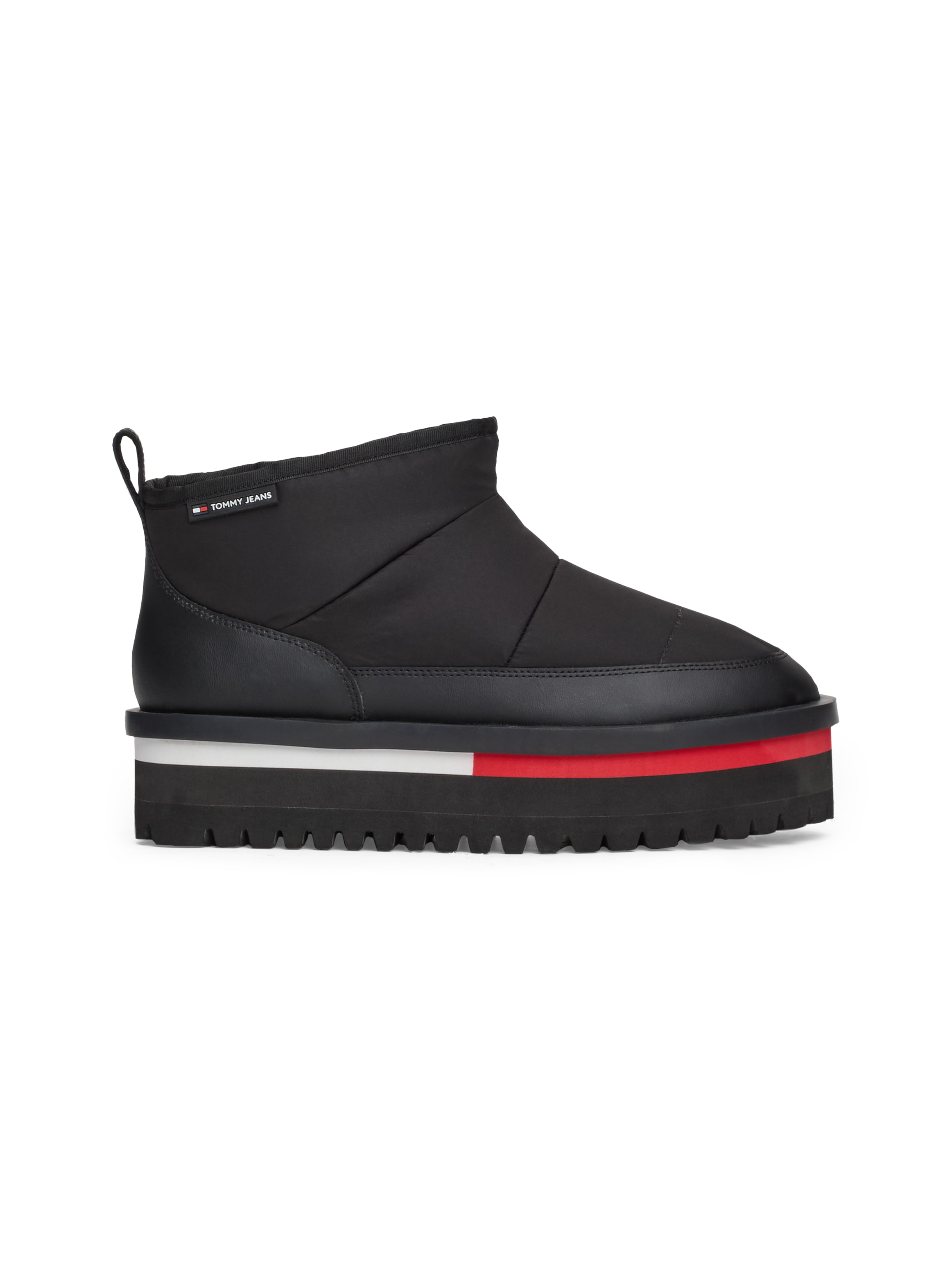 Tommy Jeans Winterboots »TJW NYLON FLATFORM BOOT WL«, Plateau, Snowboots, Ankleboots, Schlupfschuh mit Anziehlasche