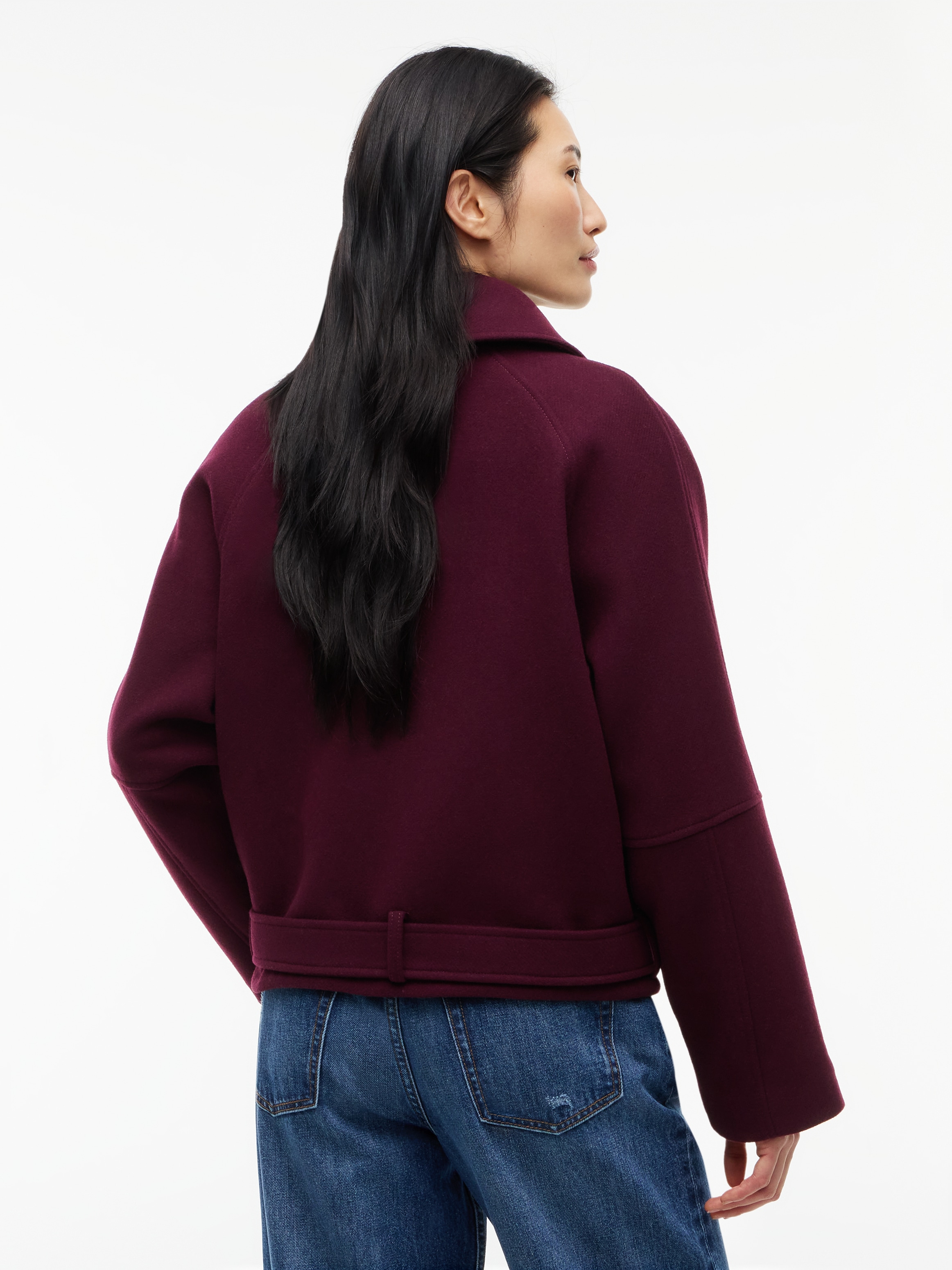 Tommy Jeans Kurzjacke »TJW ZIP THRU WOOL JACKET« Materialmix, mit Wolle