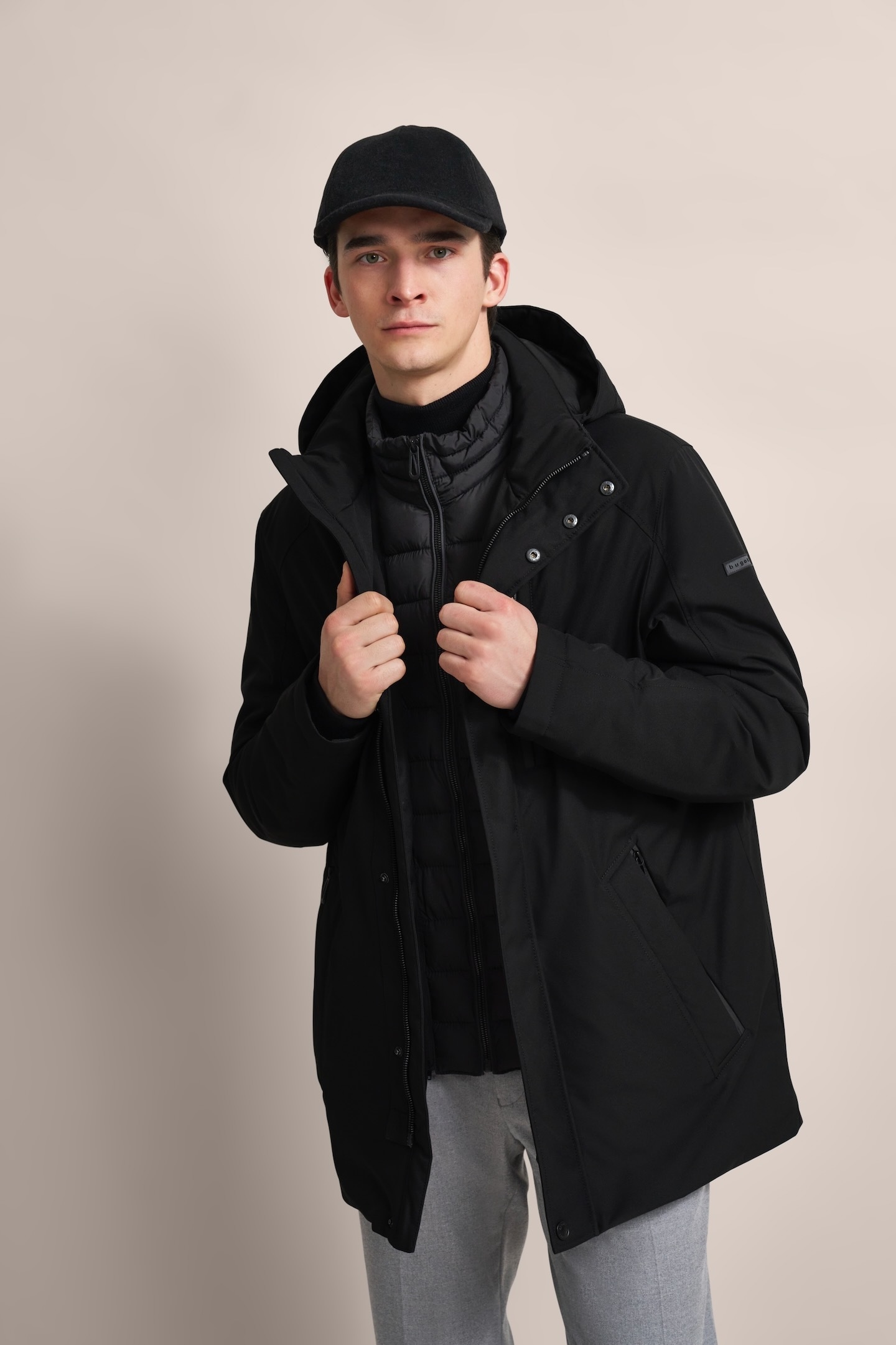 bugatti Langjacke, mit Kapuze, mit wasserfester Eigenschaft