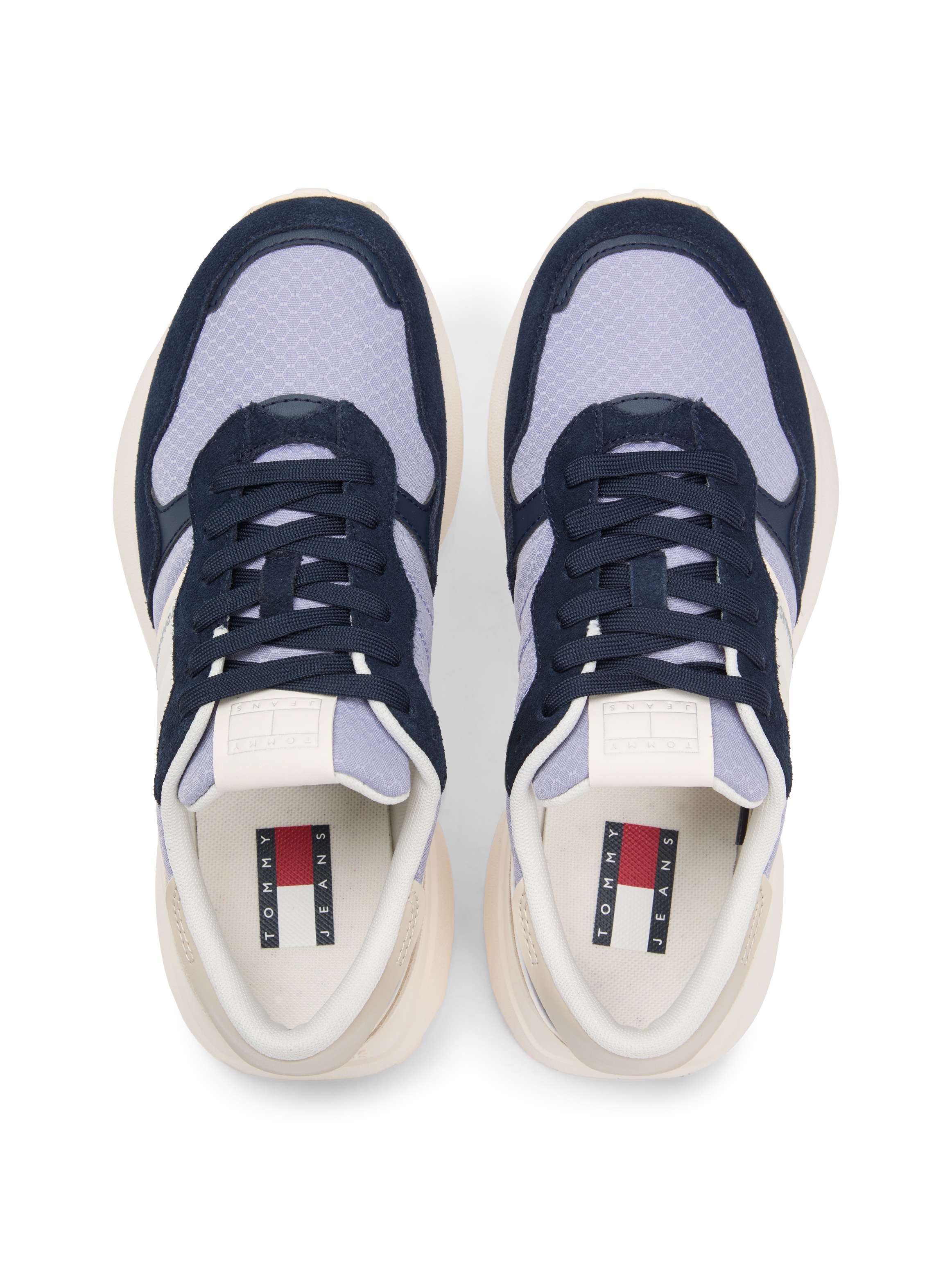 Tommy Jeans Keilsneaker »TJW CLEATED RUNNER SUEDE MIX«  , Freizeitschuh, Halbschuh, Schnürschuh mit Logoschriftzügen