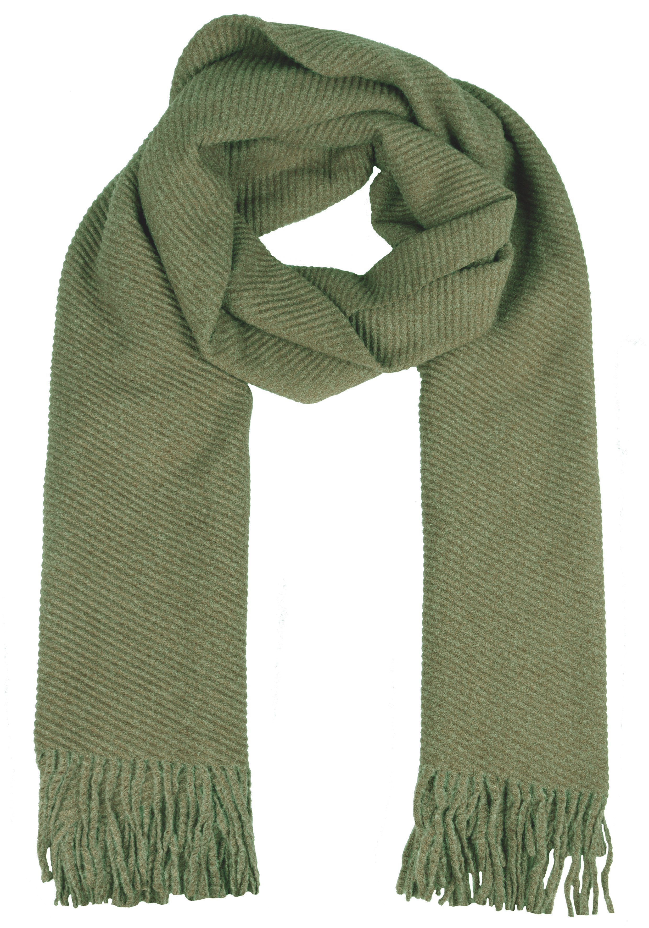 Damen Modeschalolive, CAPELLI NEW YORK, Strukturmuster, unifarben, Polyester, Modetücher, Fransenkante, wärmend