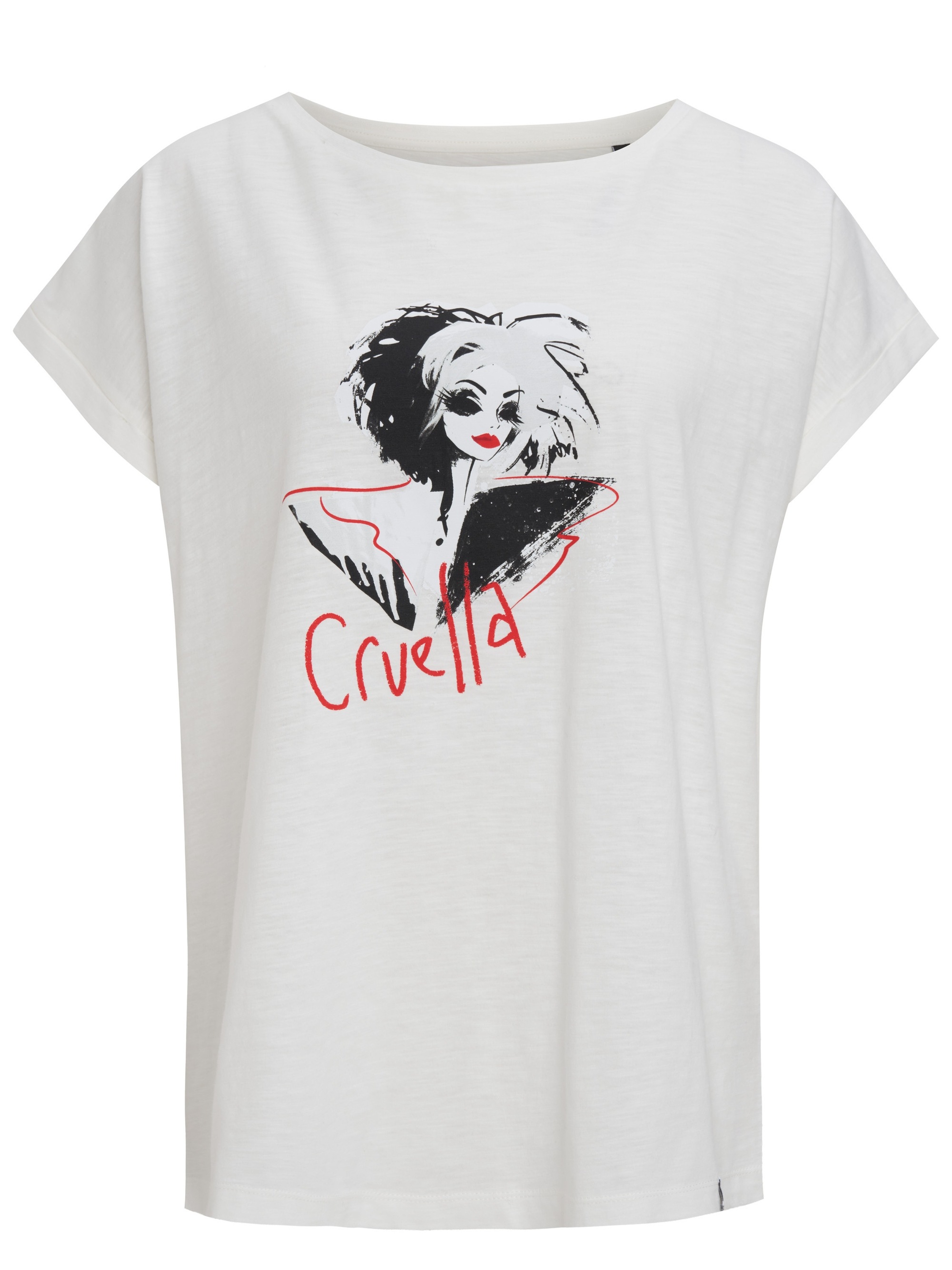 Recovered T-Shirt »Cruella Devil Art Ecru« 1 Stk. im zeitlosen Design