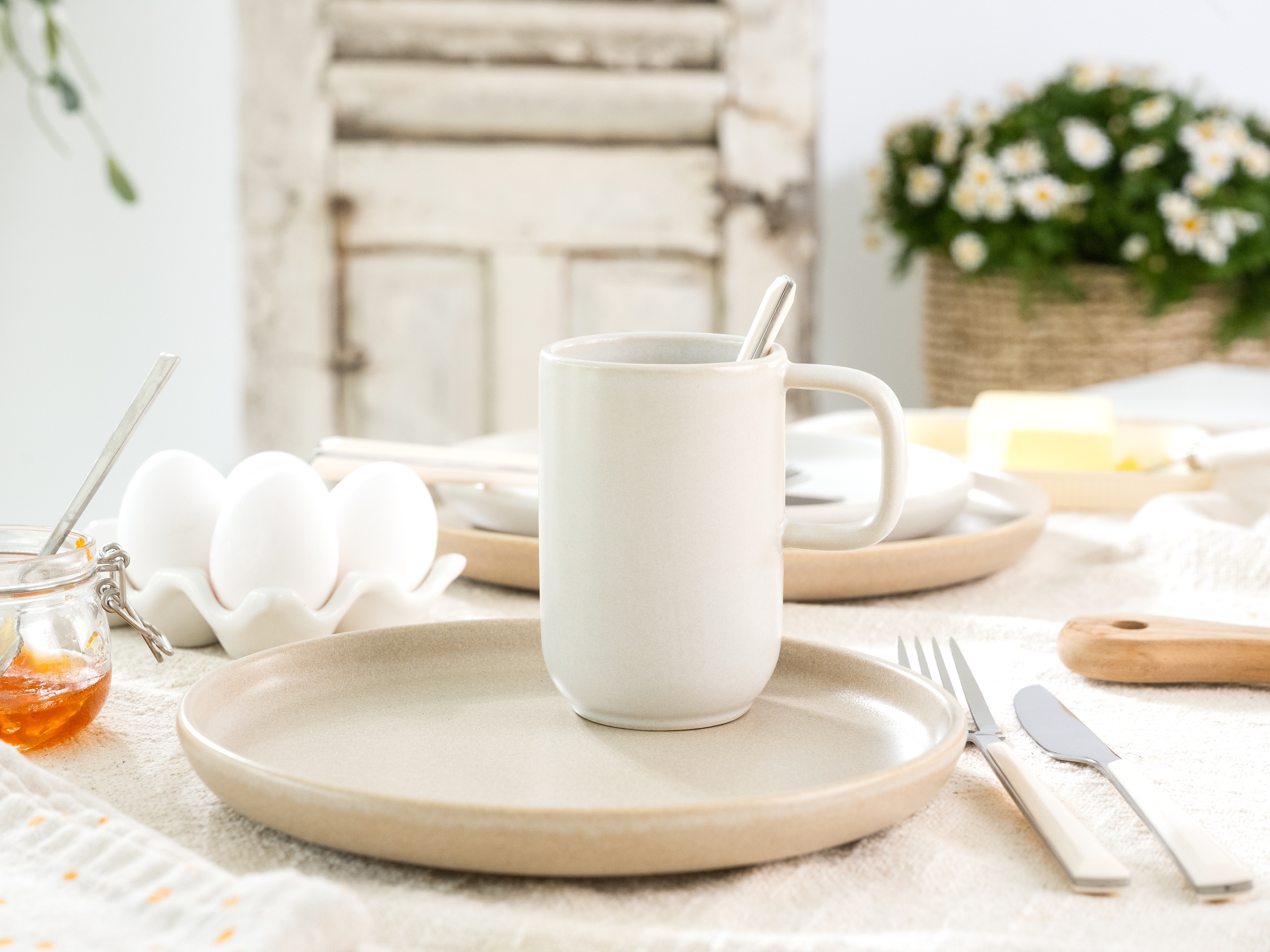 CreaTable Kombiservice »Uno Toscana, Service 16-tlg.« Puristische Formgebung, Inspiriert durch die Farben der Toscana