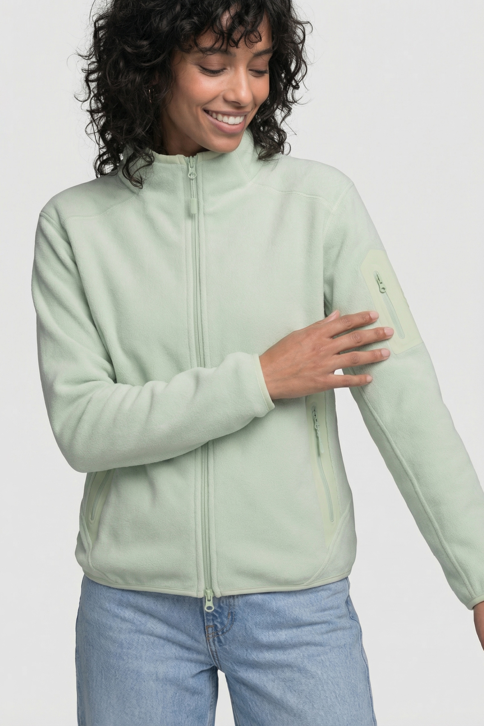 Alife & Kickin Fleecejacke »Damen SagaAK F Fleecejacke, Jacke« mit Rei§verschlusstasche am €rmel und Stehkragen