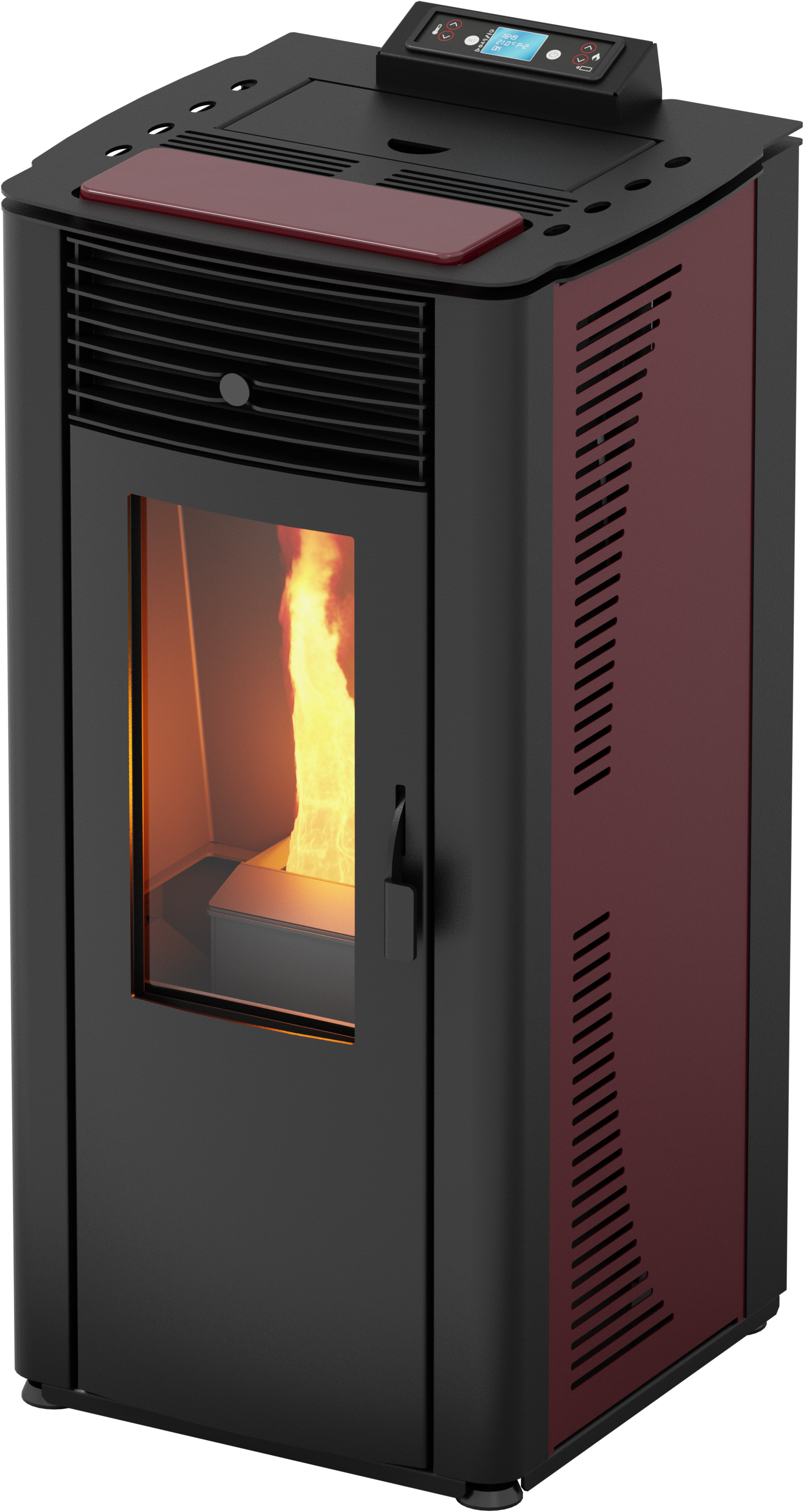 BLAZE Pelletofen "Yura easy 14", rot, Wohnzimmer, Kaminöfen, optional WLAN fähig