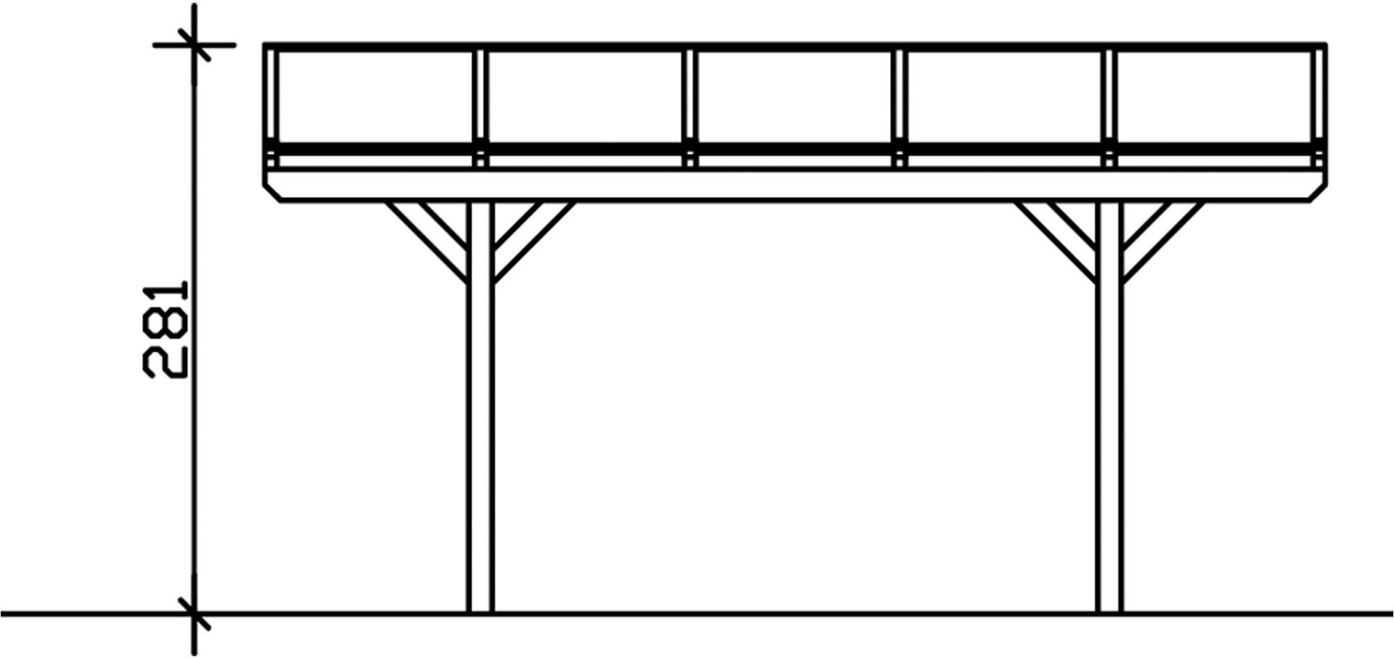 Skanholz Doppelcarport »Westerwald«, Holz, 534 cm, Anthrazit