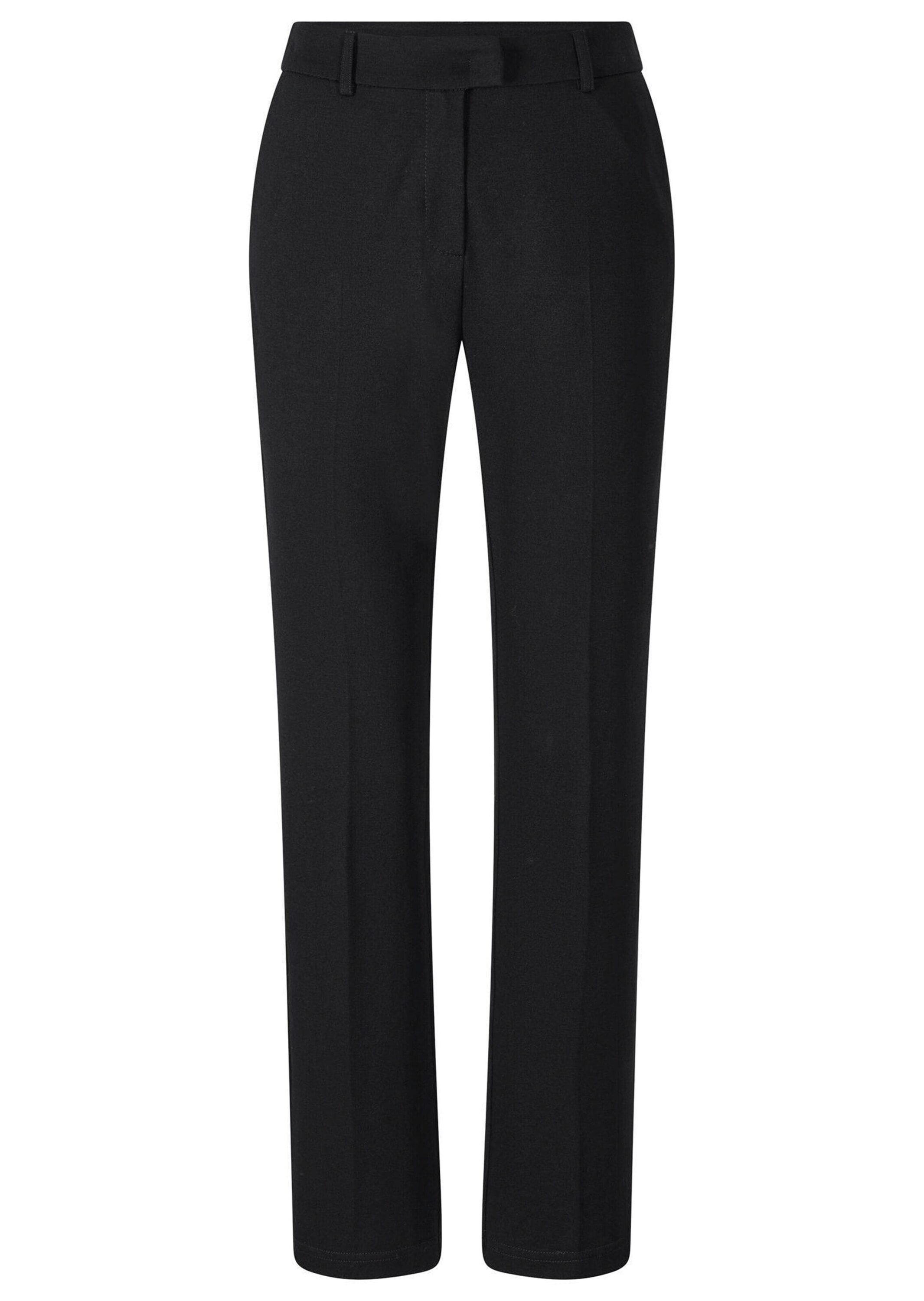 GOLDNER Stoffhose "Businesshose CARLA mit ausgestelltem Bein" Mit eleganten Bügelfalten im Vorder- und Rückteil