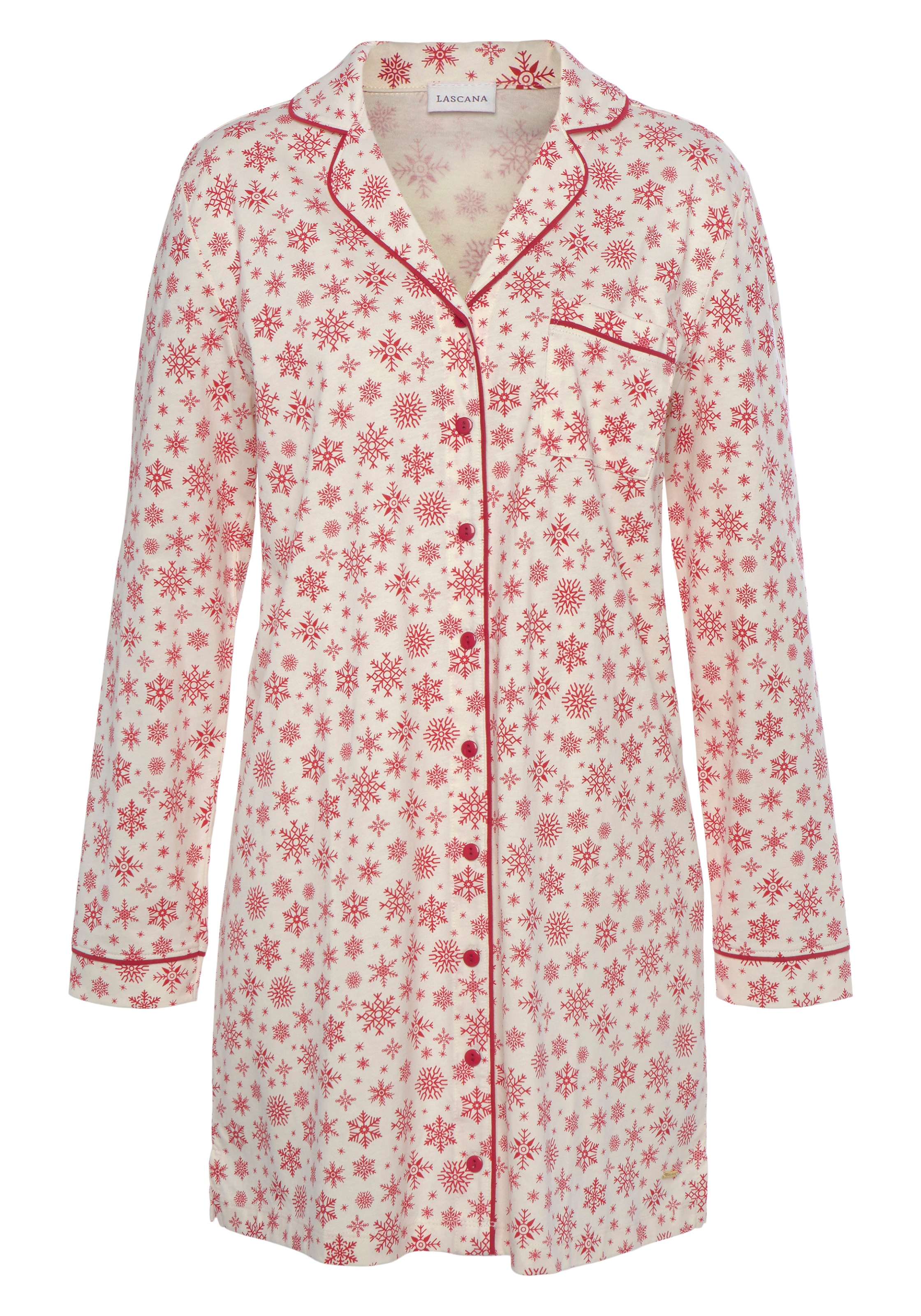LASCANA Nachthemd mit winterlichem Alloverprint günstig online kaufen