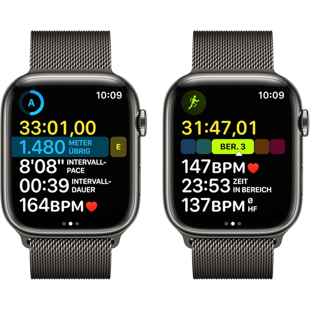 Apple Watch »Watch Series 8 GPS + Cellular 45mm Edelstahl Milanaise«