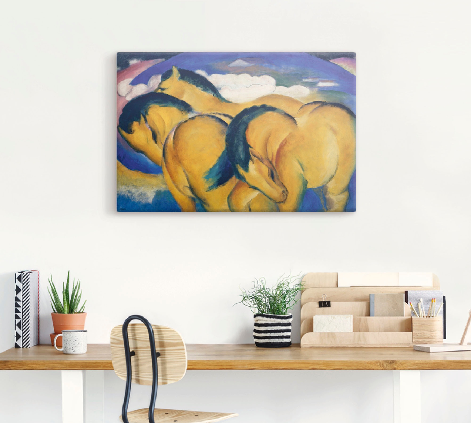 Artland Wandbild "Die kleinen gelben Pferde. 1912" Haustiere 1 Stk. tlg. al günstig online kaufen