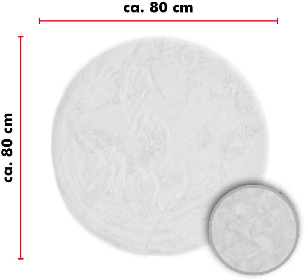 LUXOR living Fellteppich »Novara«, rund, 30 mm Höhe, Kunstfell, Kaninchenfell-Haptik, besonders weicher Hochflor