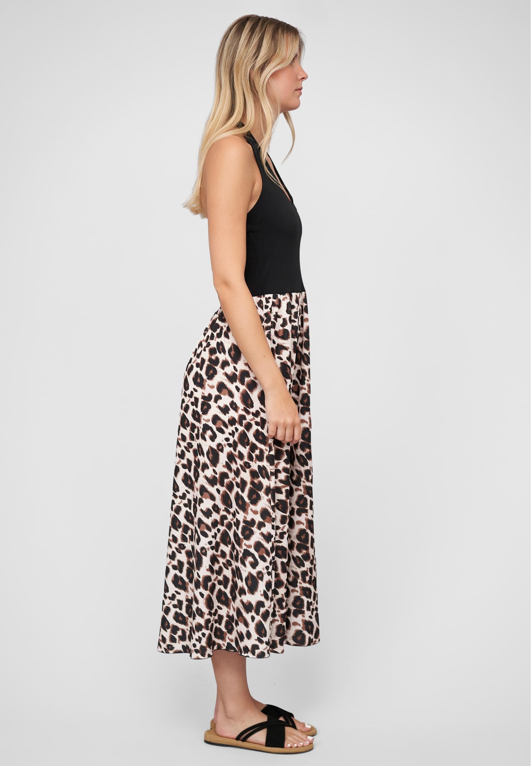 CLOUD 5IVE Shirtkleid »CLOUD 5IVE Maxi Neckholder-Dress with leo print«, (1 tlg.)