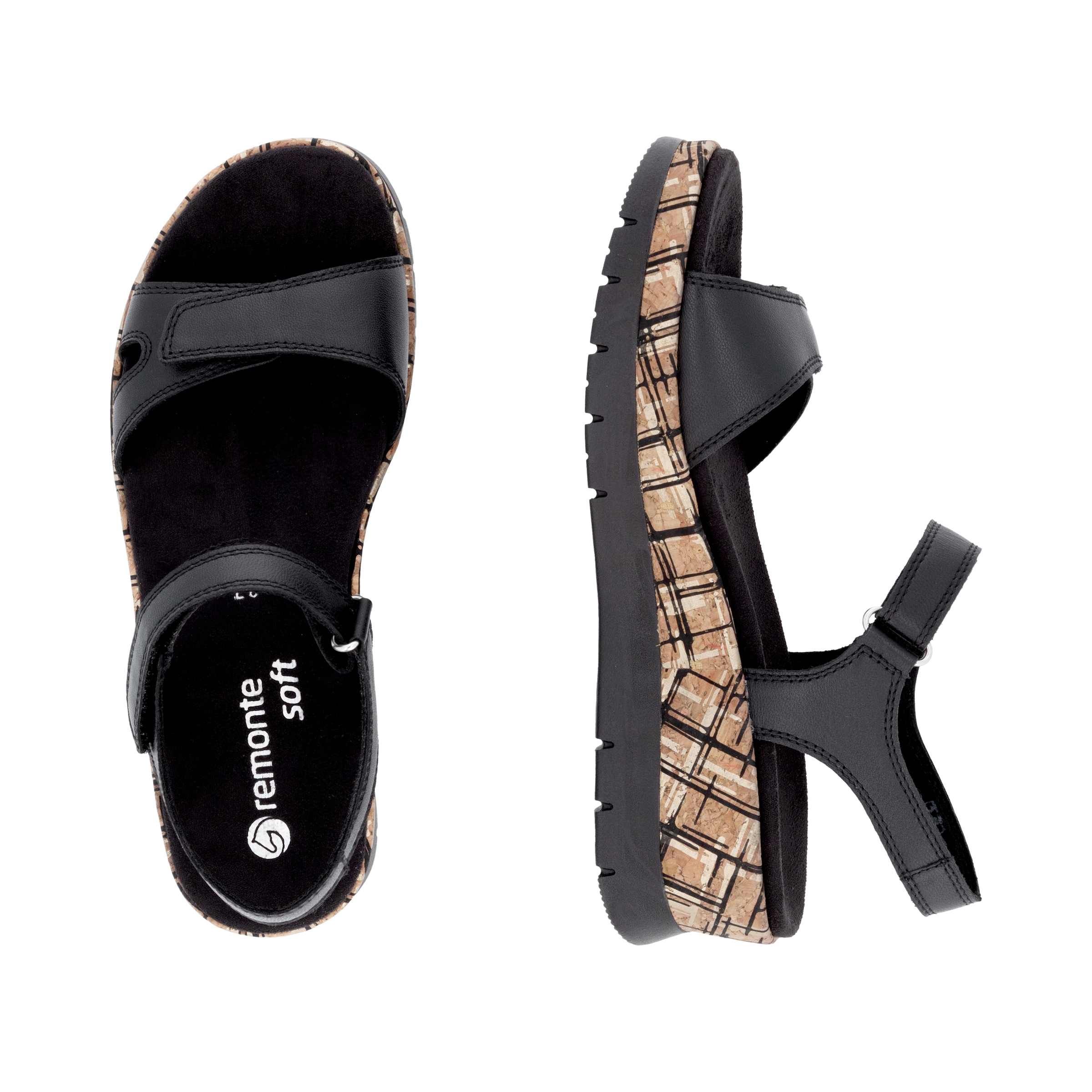 Remonte Keilsandalette, Riemchensandale, Bequemschuh, Sommerschuh mit Klettverschlüssen