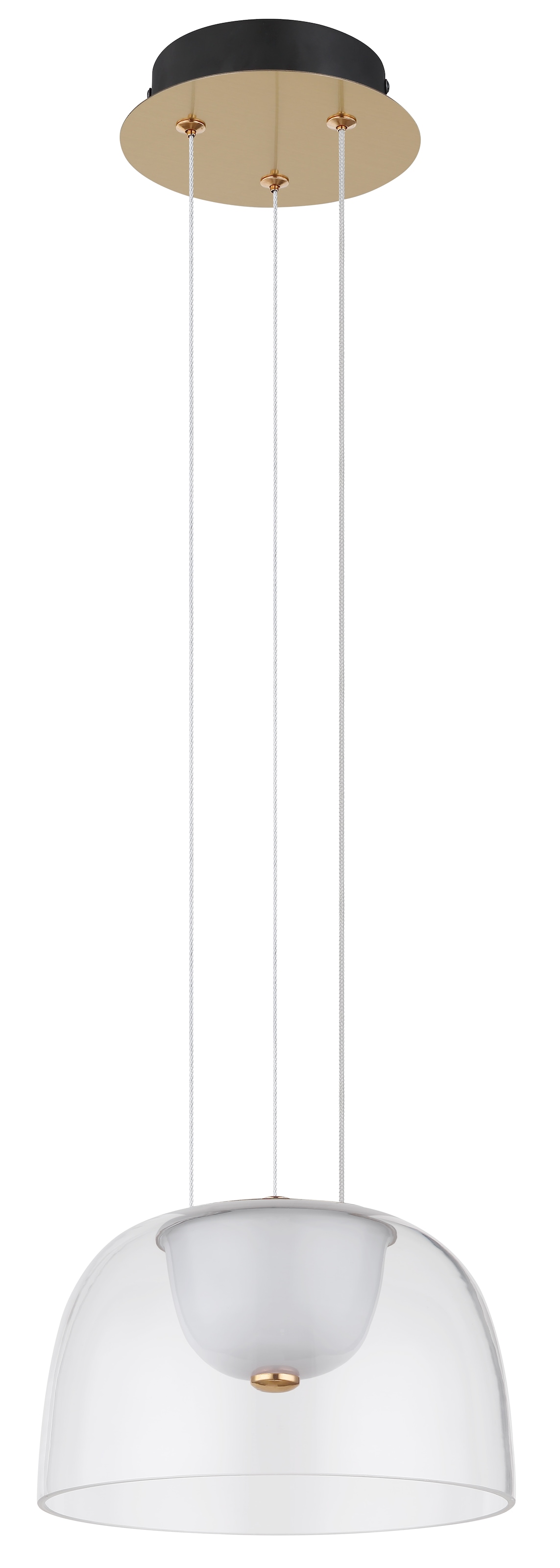 GLOBO LIGHTING Hängeleuchte »JOCKY« LED-Modul 1 Stk. Warmweiß Hängeleuchte messingfarben mit klarem satiniertem Glas, LED