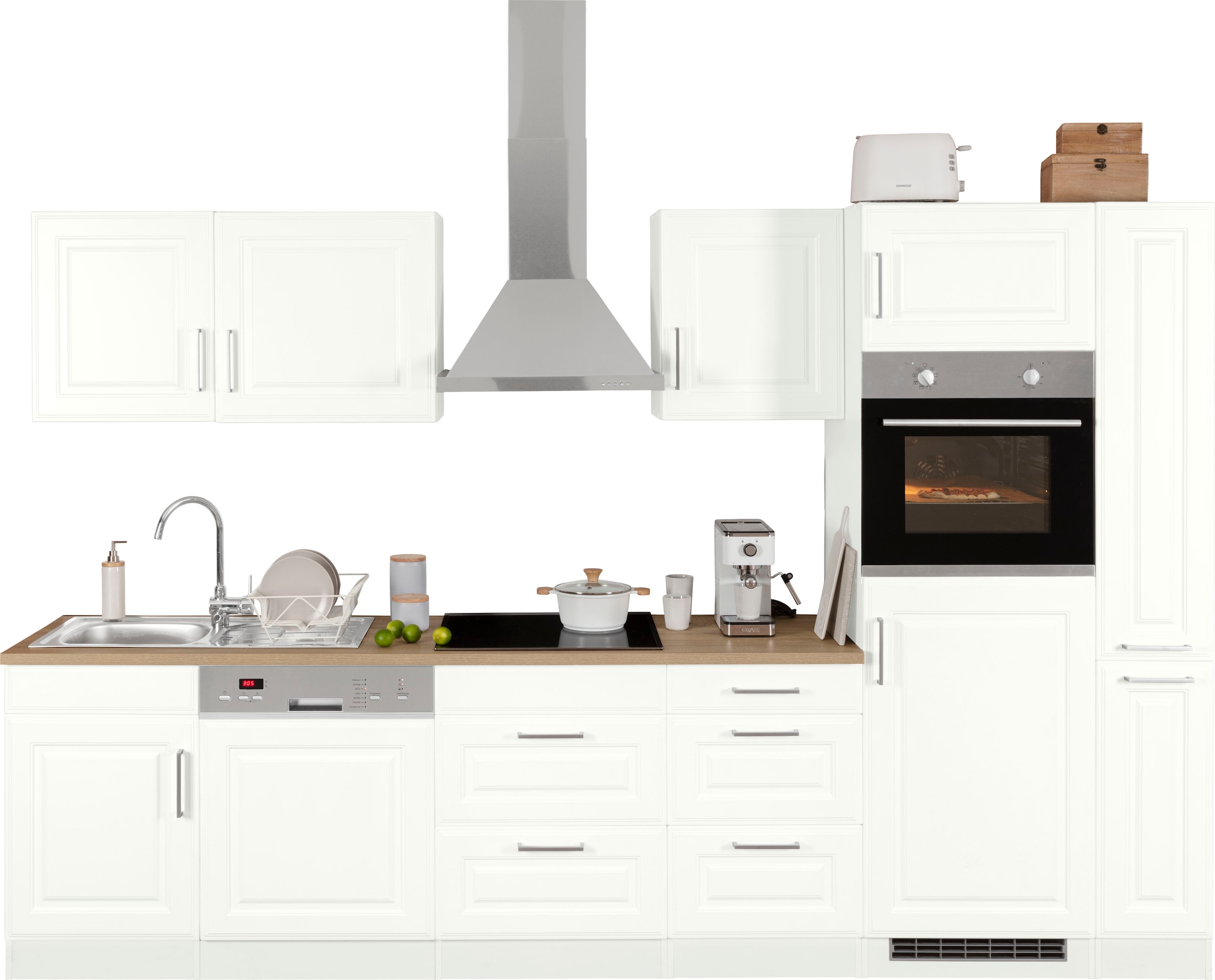 HELD MÖBEL Küchenzeile "Stockholm", Breite 310 cm, mit hochwertigen MDF Fro günstig online kaufen