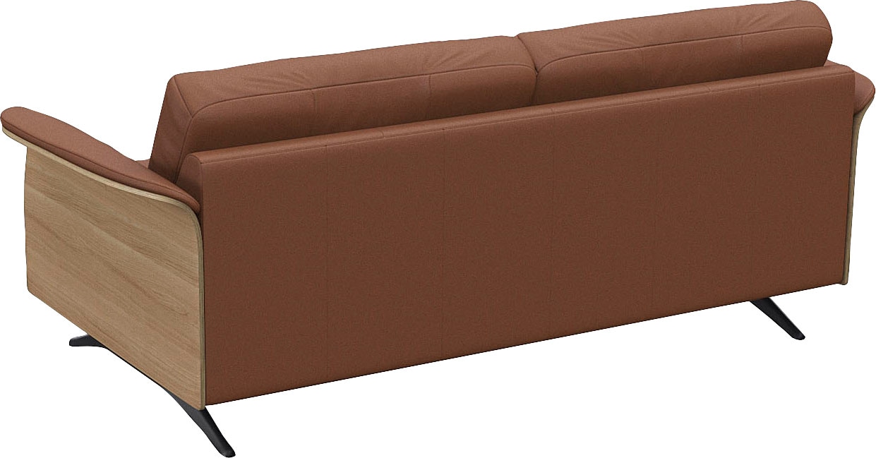 FLEXLUX 2,5-Sitzer »Glow Sofa, Couch, Premium-Sitzkomfort: Kaltschaum & Federkern«, Armlehnenblende in geölter Eiche, Fuß schwarz