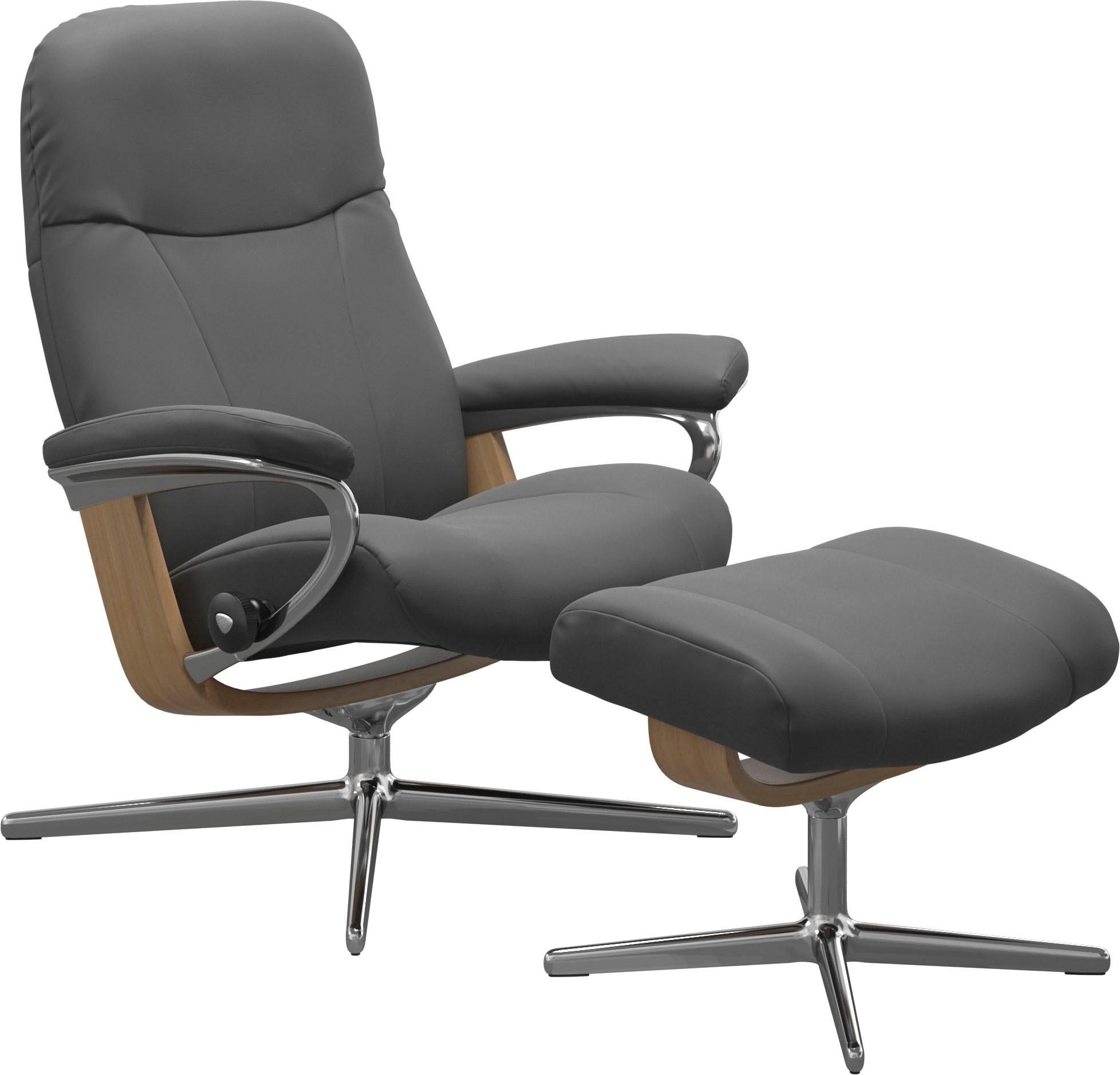 Stressless Fußhocker "Garda", mit Cross Base, Größe M & L, Holzakzent Eiche