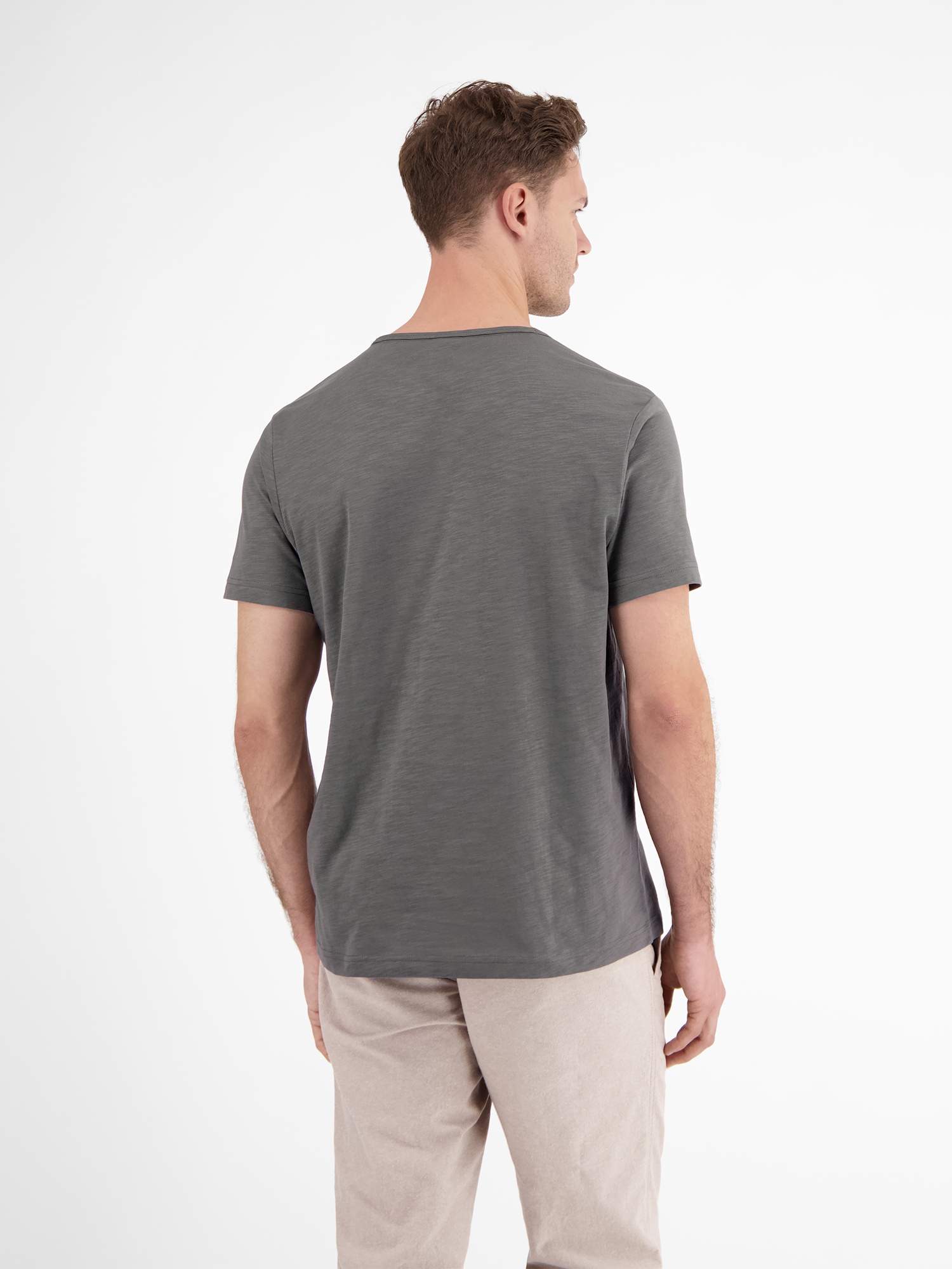 LERROS Henleyshirt »LERROS Serafino-Shirt in unifarbener Strukturware«