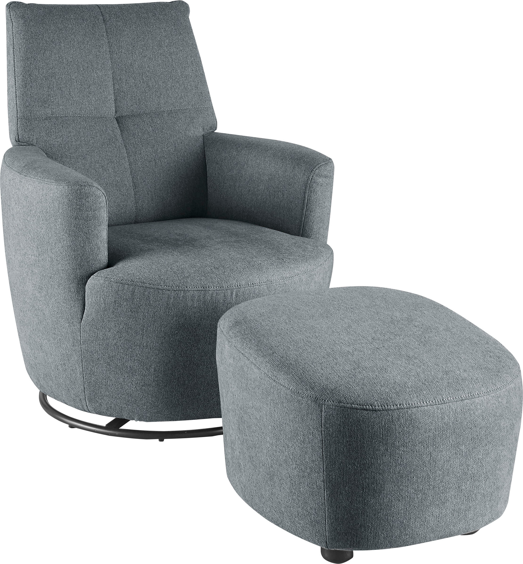 set one by Musterring Relaxsessel »SO 1450«, (Set), mit Dreh- und Wippfunktion, inklusive Hocker