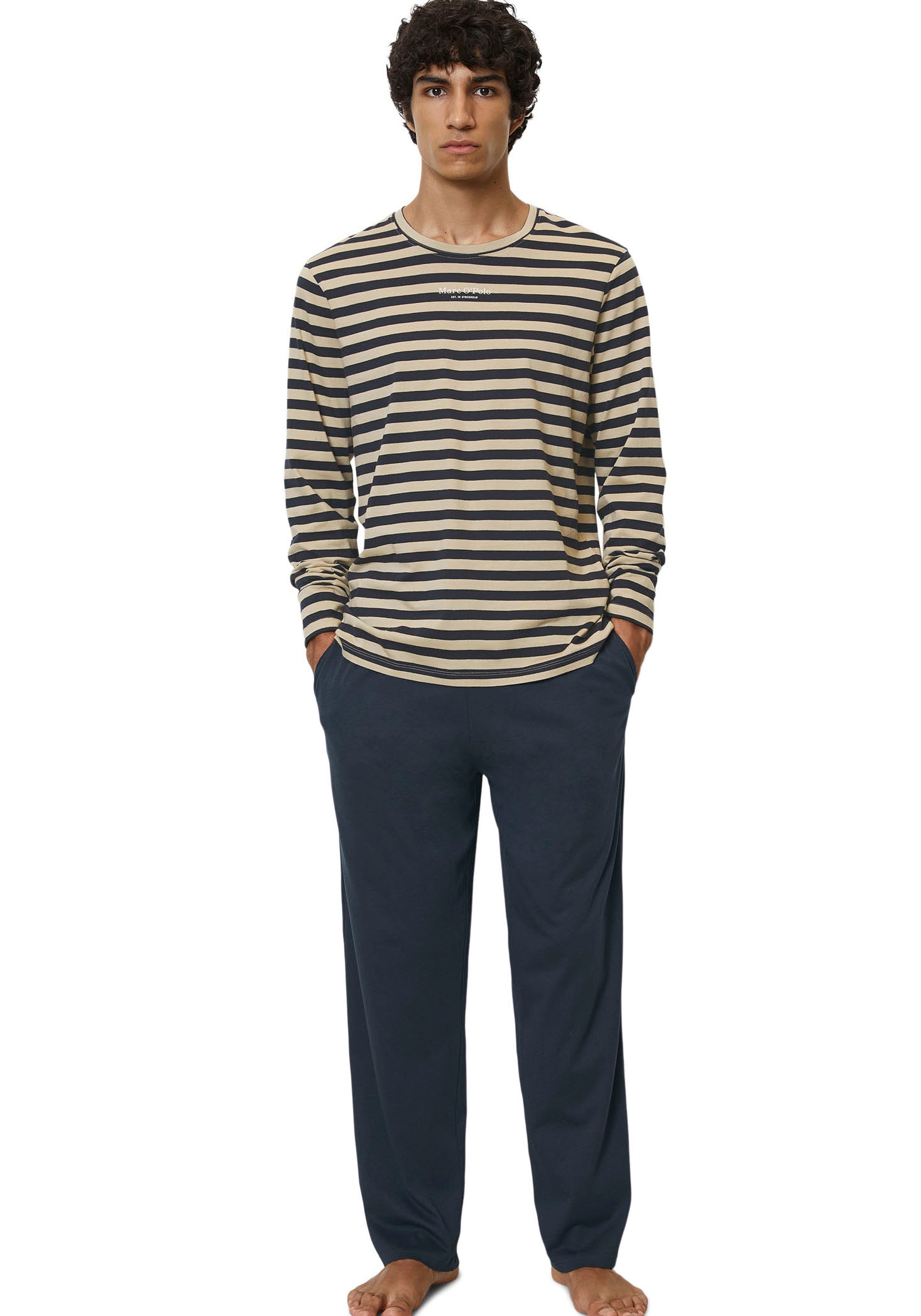 Marc OPolo Pyjama "Mix & Match Cotton", 2 Stk. mit Markenlogo auf der Brust günstig online kaufen