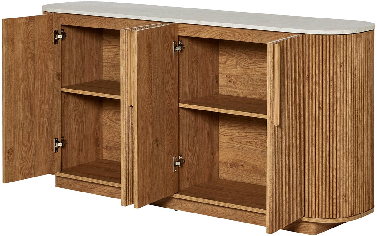 Jahnke Sideboard »STRING SB 160«, (1 St.), Sideboard, 4-türig, Marmor-Look, Breite 159,5 cm