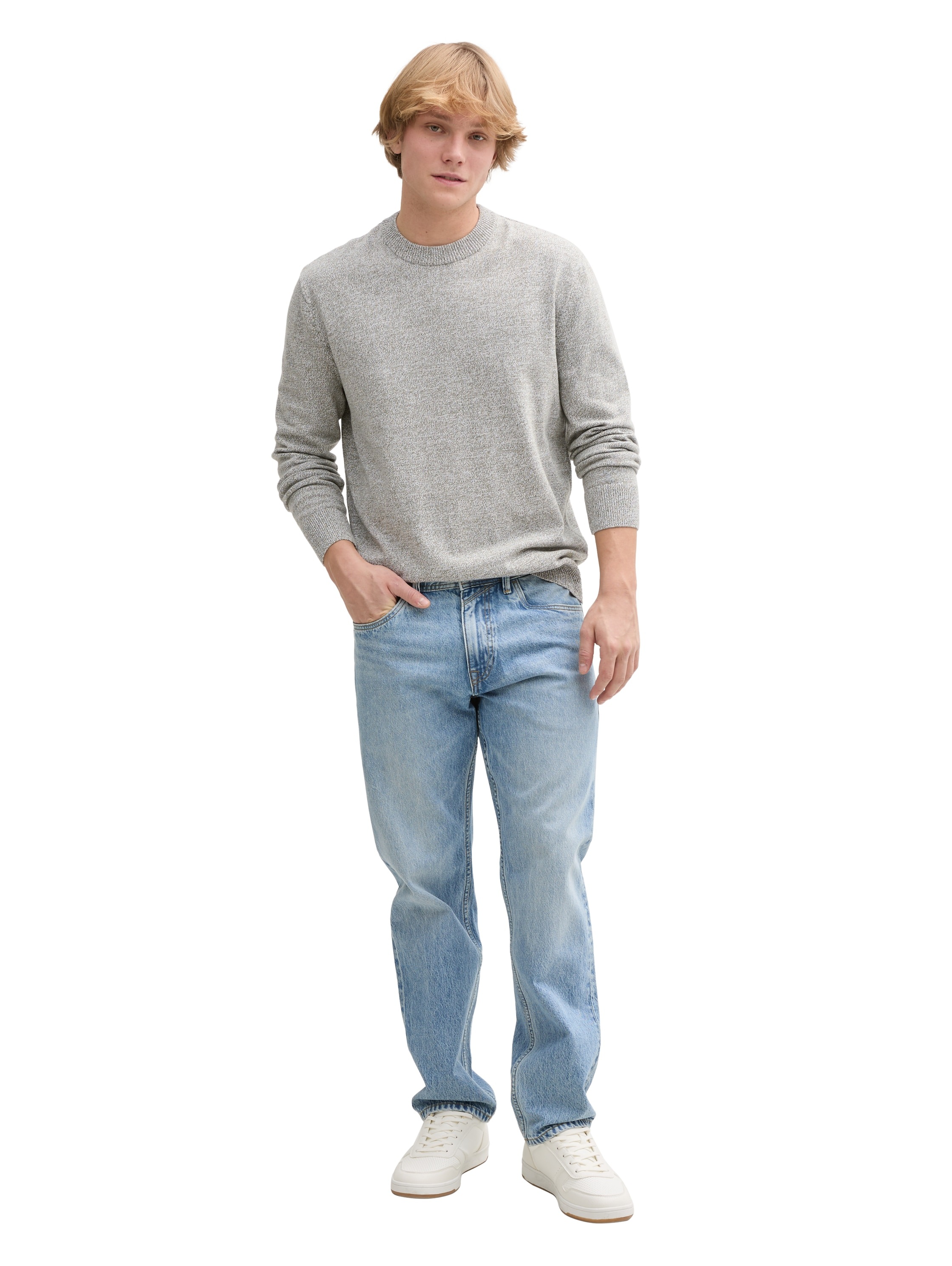 TOM TAILOR Denim Strickpullover, in melierter Optik