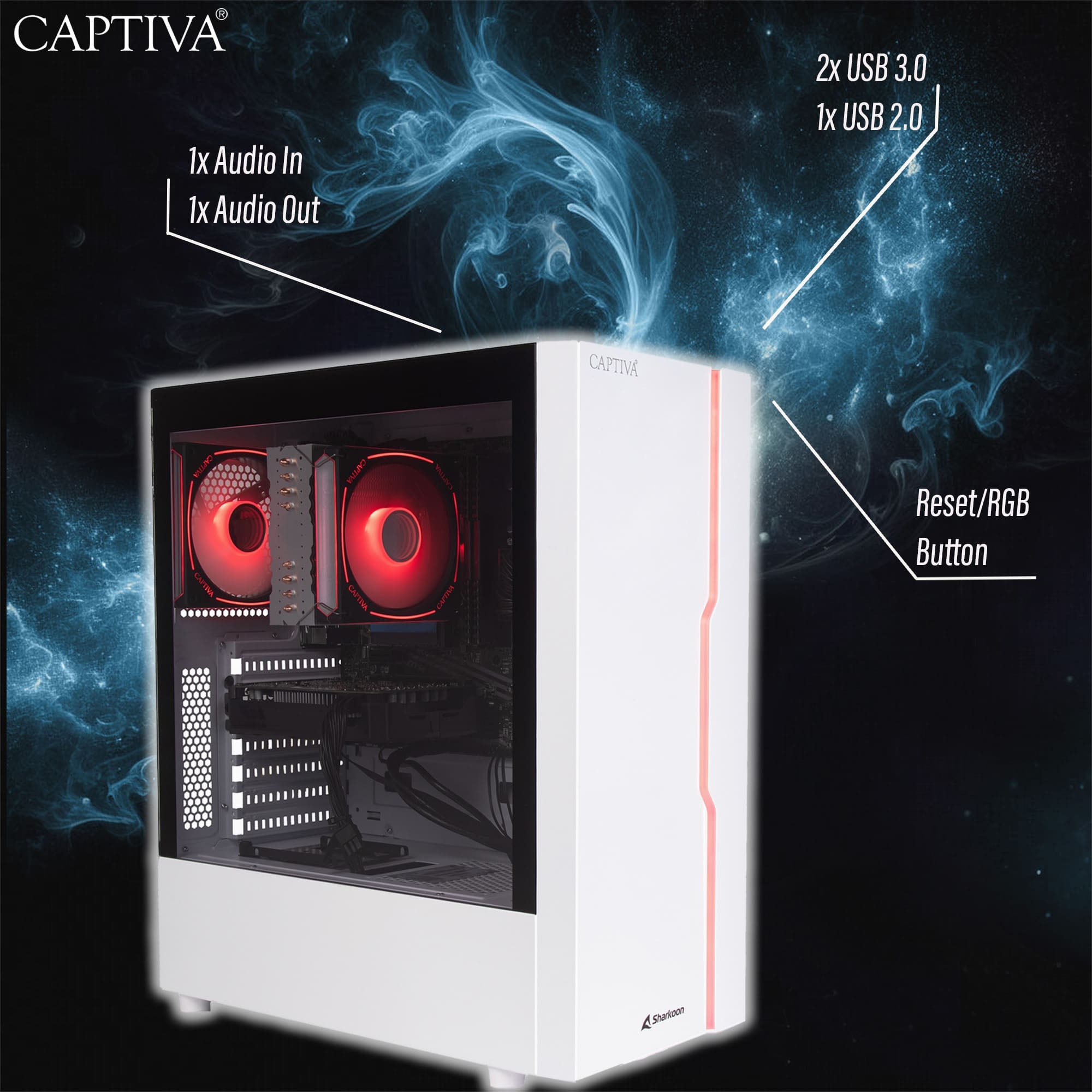 CAPTIVA Gaming-PC-Komplettsystem »Advanced Gaming R94-788 TFT Bundle« 24 ″ AMD Ryzen 5 GeForce® RTX™ 5060 16 GB RAM 1.000 GB SSD