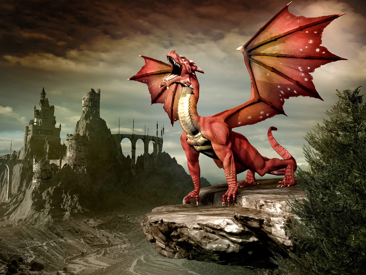 Papermoon Fototapete "roter Drache"